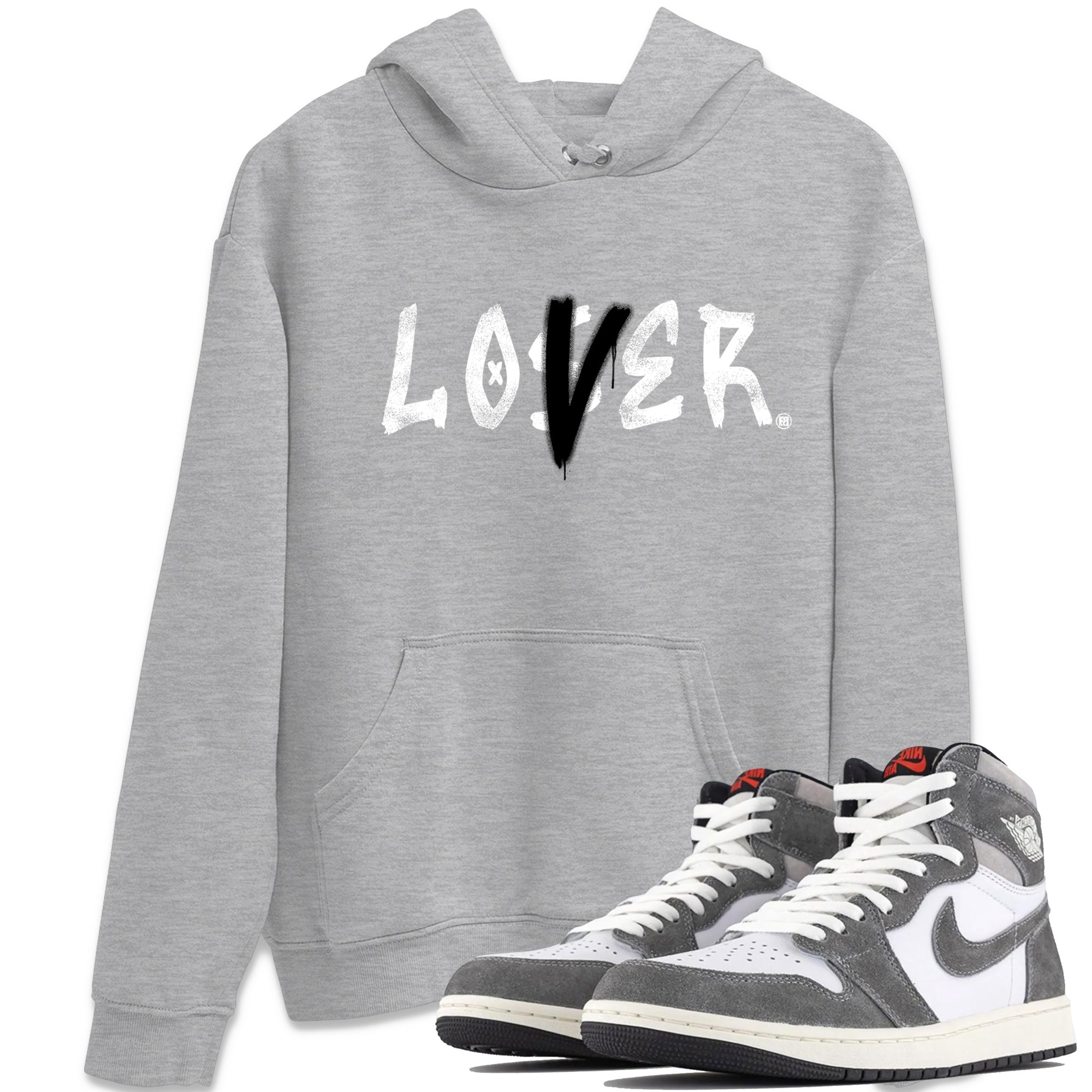 Air Jordan 1 Washed Heritage Sneaker Match Tees Loser Lover Streetwear Sneaker Shirt Air Jordan 1 Washed Heritage Shirts Unisex Shirts Heather Grey 1