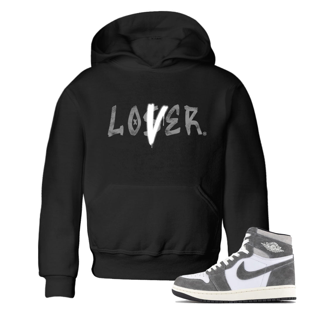 Air Jordan 1 Washed Heritage Sneaker Match Tees Loser Lover Streetwear Sneaker Shirt Air Jordan 1 Washed Heritage Shirts Kids Shirts Black 1
