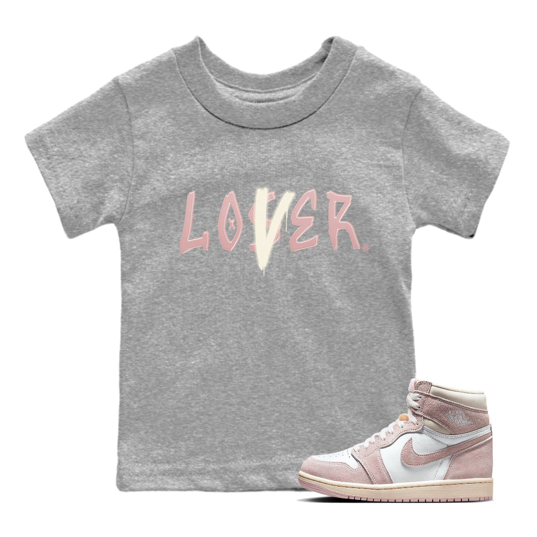 Air Jordan 1 Washed Pink Loser Lover Baby and Kids Streetwear Sneaker Shirt Air Jordan 1 High OG WMNS Washed Pink Kids Streetwear Sneaker Shirt Size Chart