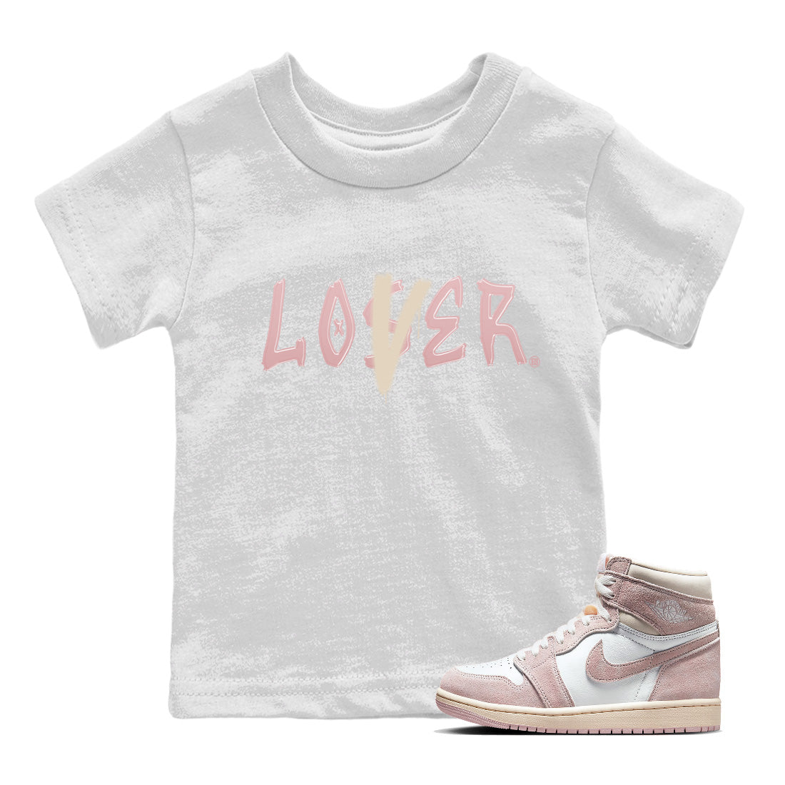 Air Jordan 1 Washed Pink Sneaker Match Tees Loser Lover Streetwear Sneaker Shirt Air Jordan 1 High OG WMNS Washed Pink Sneaker Release Tees Kids Shirts White 1