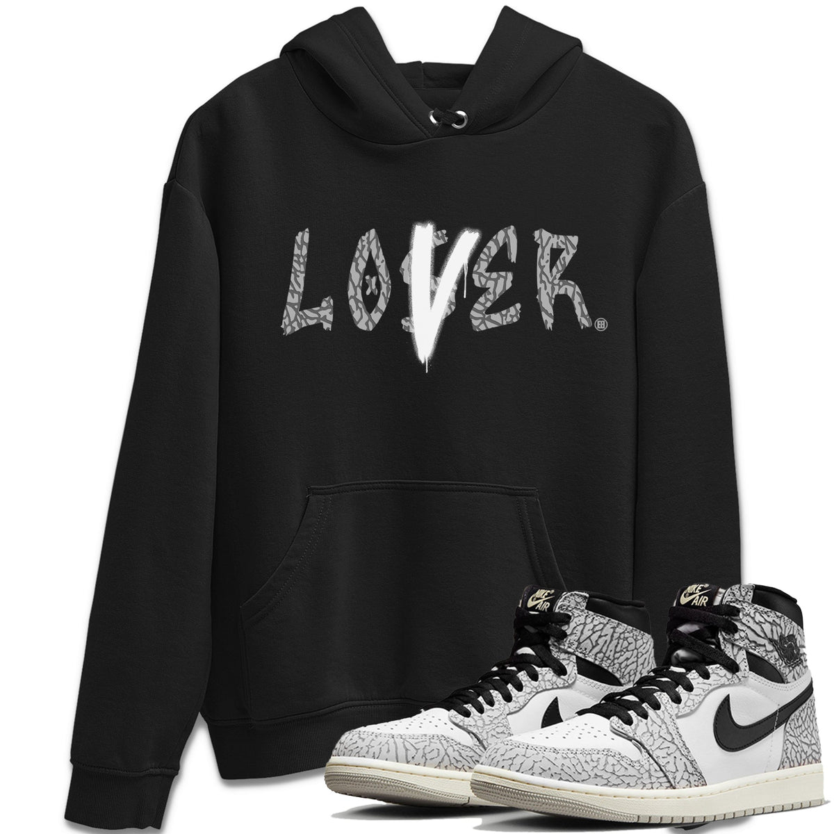 Jordan 1 White Cement Sneaker Matching T-Shirt Loser Lover Sneaker Tees Jordan 1 White Cement Sneaker Release Tees Crew Neck Tees