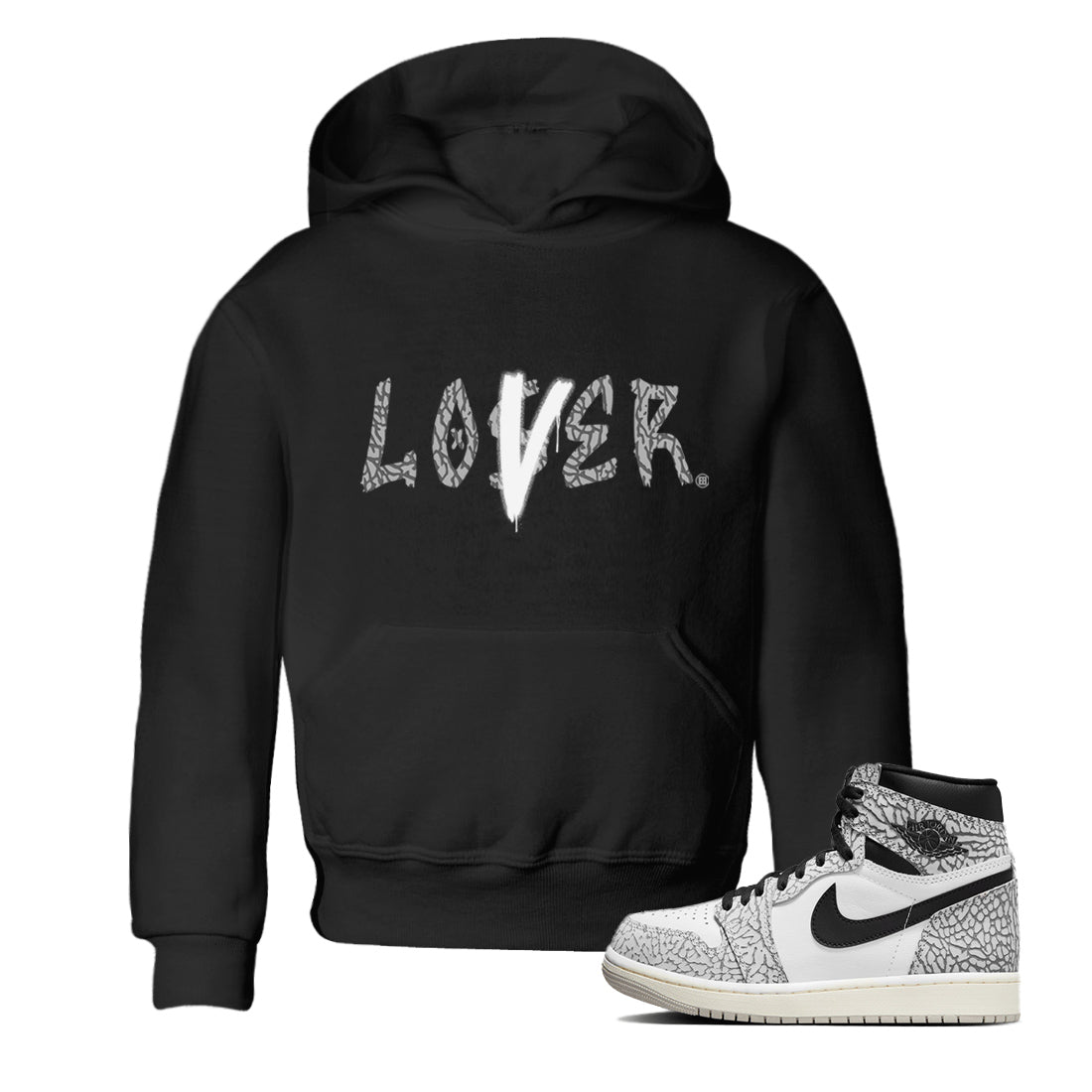 Jordan 1 White Cement Sneaker Matching T-Shirt Loser Lover Sneaker Tees Jordan 1 White Cement Sneaker Release Tees Kids Shirts