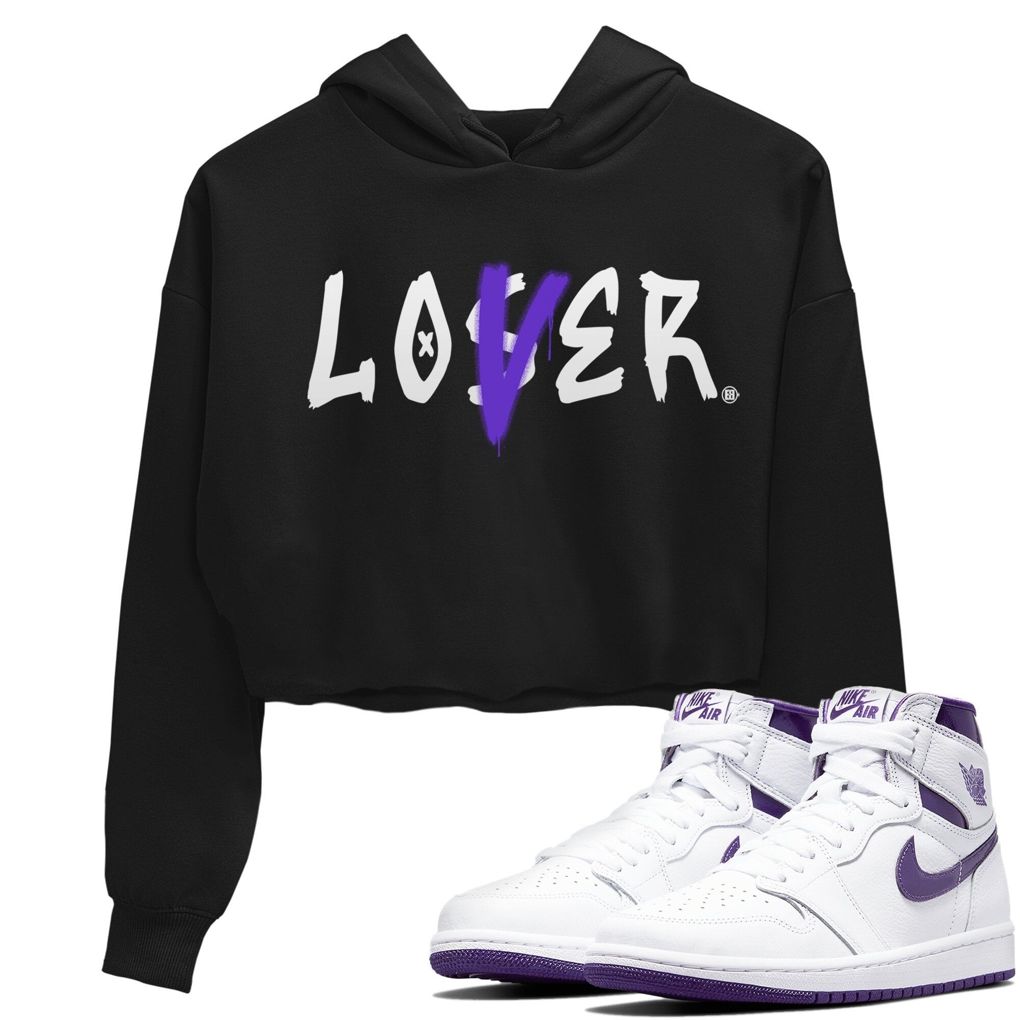 Jordan 1 WMNS Court Purple Sneaker Matching T-Shirt Loser Lover Sneaker Tees Jordan 1 WMNS Court Purple Sneaker Release Tees Women's Shirts