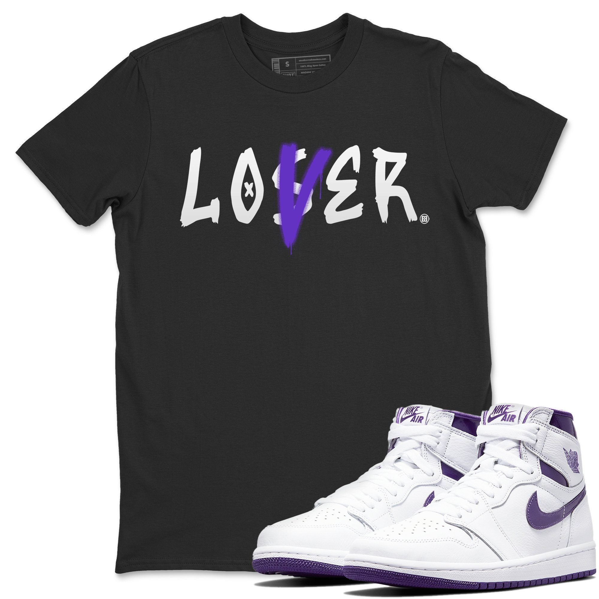 Jordan 1 WMNS Court Purple Shirt To Match Jordans Loser Lover Sneaker Tees Jordan 1 WMNS Court Purple Drip Gear Zone Sneaker Matching Clothing Unisex Shirts