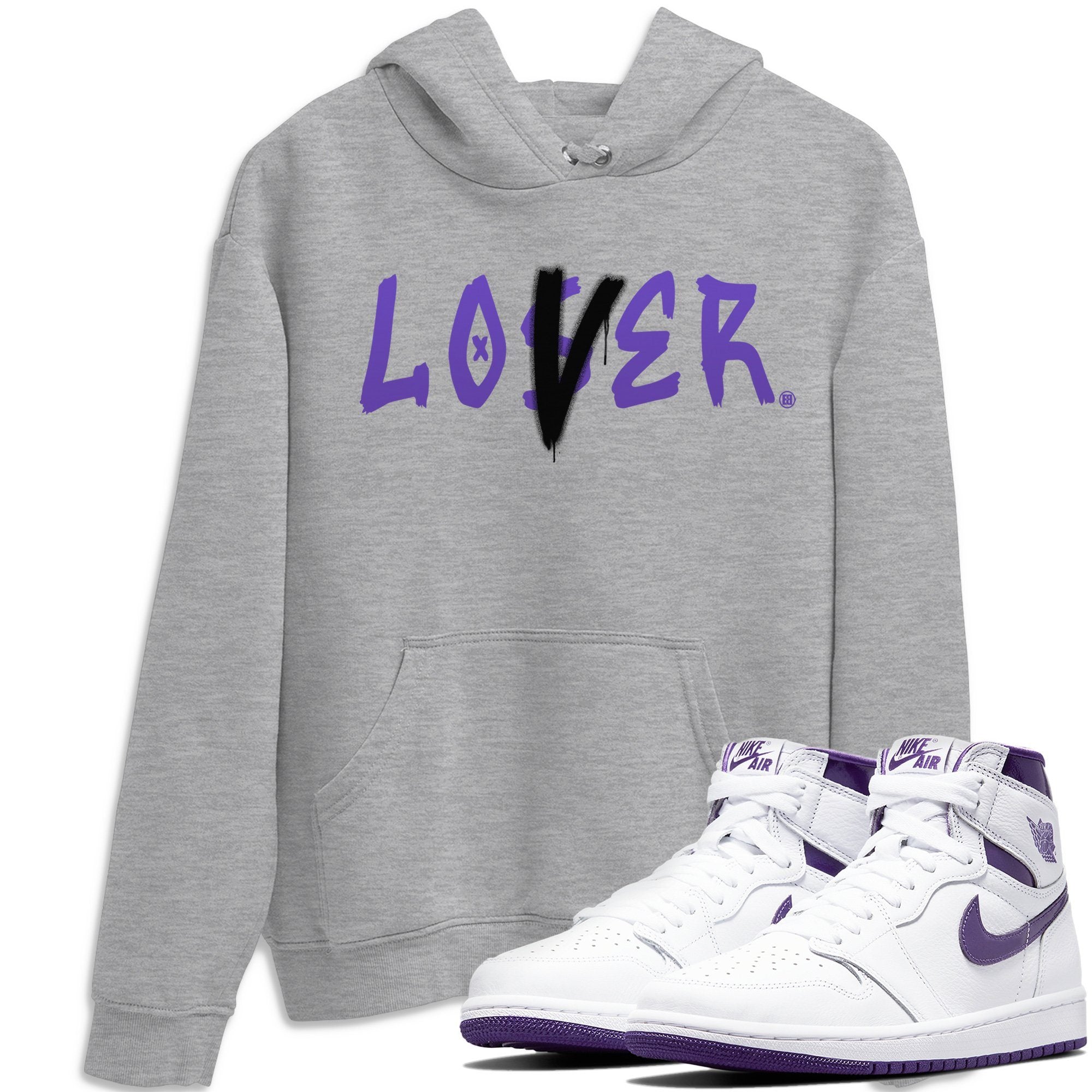 Jordan 1 WMNS Court Purple Shirt To Match Jordans Loser Lover Sneaker Tees Jordan 1 WMNS Court Purple Drip Gear Zone Sneaker Matching Clothing Unisex Shirts
