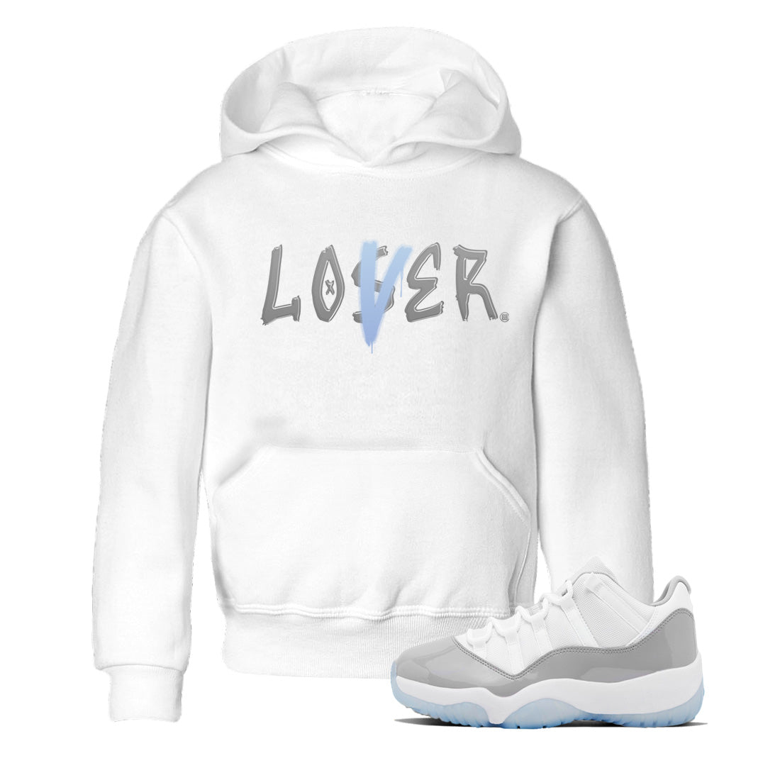 Air Jordan 11 White Cement Sneaker Match Tees Loser Lover Streetwear Sneaker Shirt Air Jordan 11 Retro White Cement Sneaker Release Tees Kids Shirts White 1