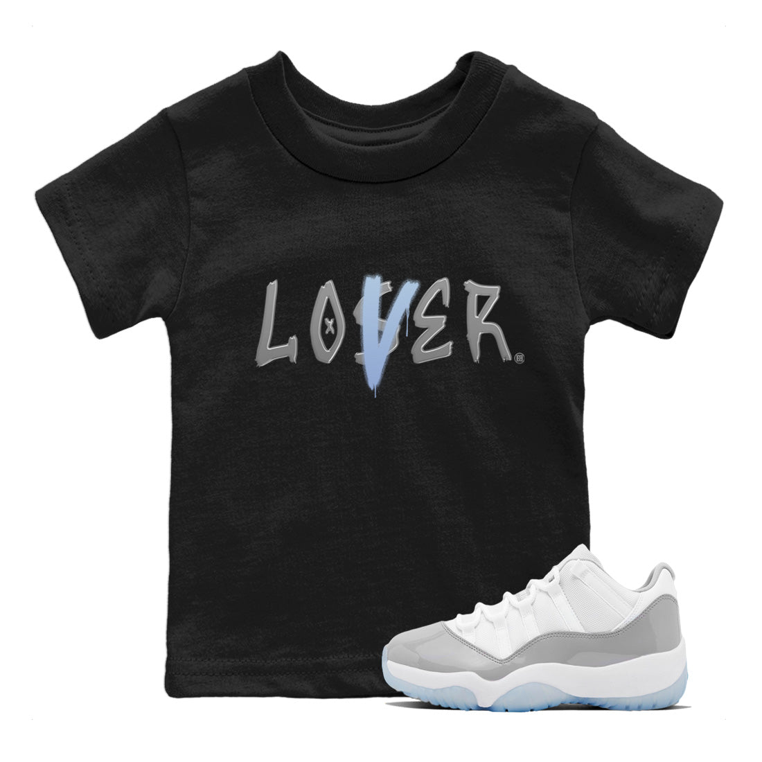 Air Jordan 11 White Cement Sneaker Match Tees Loser Lover Streetwear Sneaker Shirt Air Jordan 11 Retro White Cement Sneaker Release Tees Kids Shirts Black 1