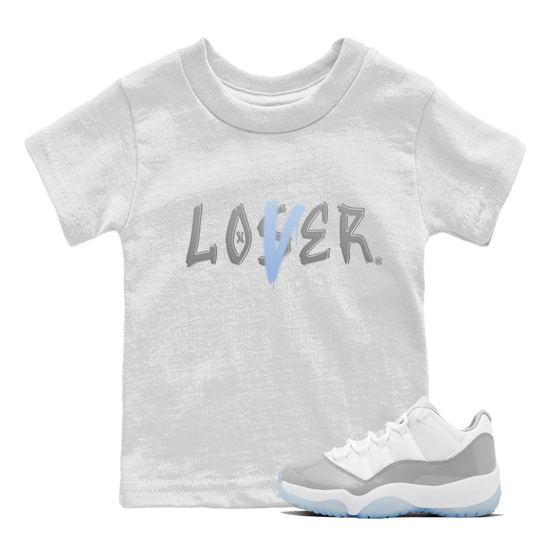 Air Jordan 11 White Cement Sneaker Match Tees Loser Lover Streetwear Sneaker Shirt Air Jordan 11 Retro White Cement Sneaker Release Tees Kids Shirts White 1