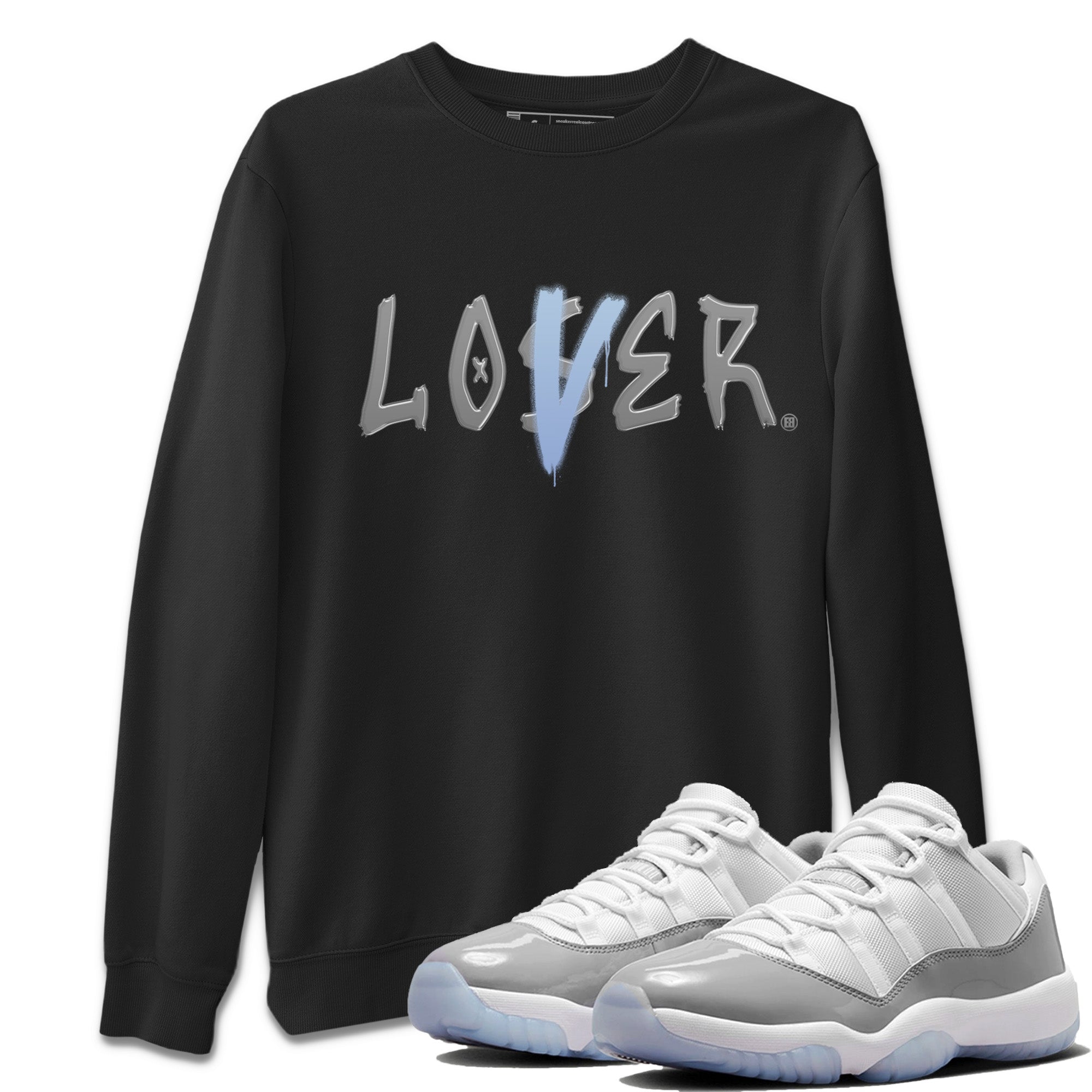 Air Jordan 11 White Cement Sneaker Match Tees Loser Lover Streetwear Sneaker Shirt Air Jordan 11 Retro White Cement Sneaker Release Tees Unisex Shirts Black 1