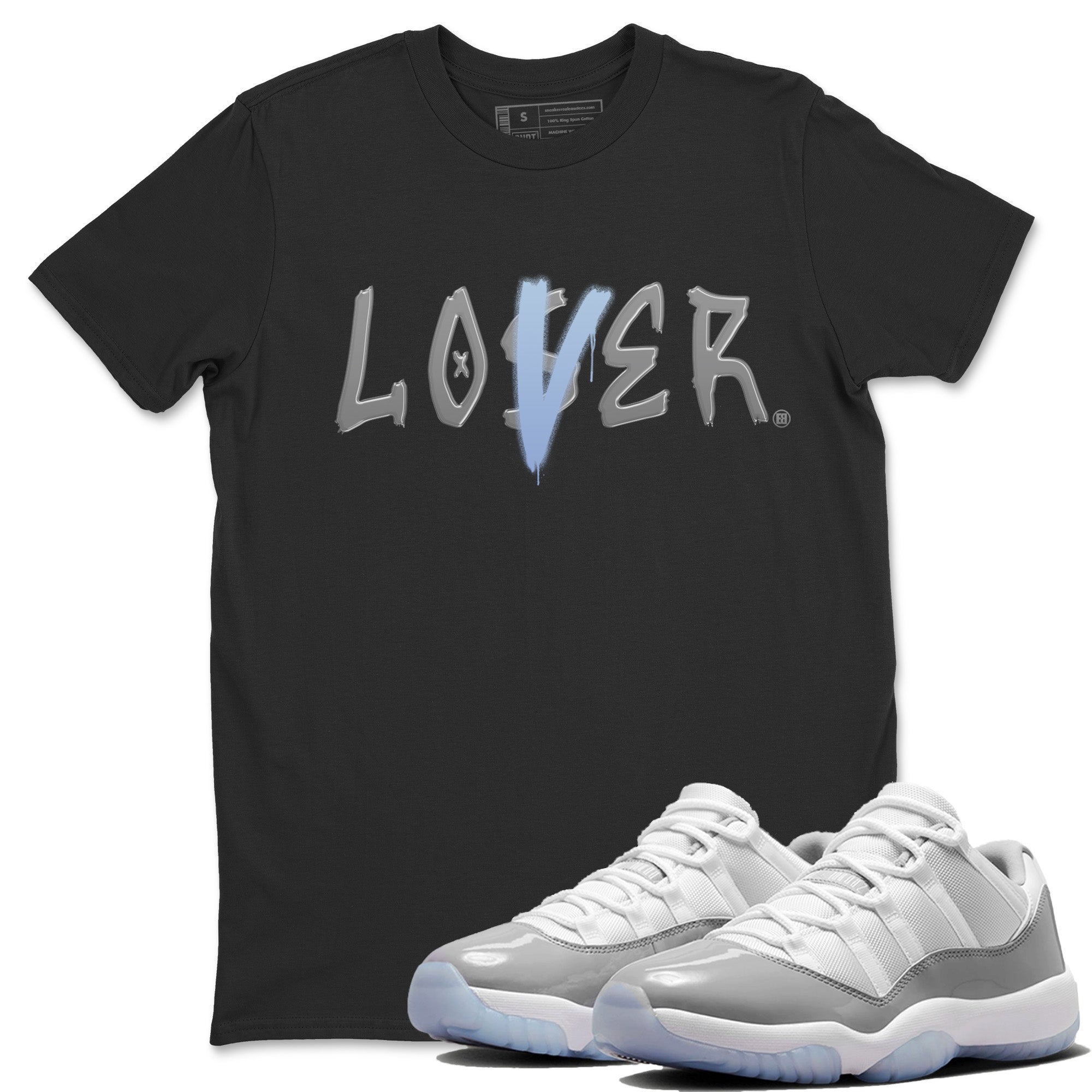 Air Jordan 11 White Cement Sneaker Match Tees Loser Lover Streetwear Sneaker Shirt Air Jordan 11 Retro White Cement Sneaker Release Tees Unisex Shirts Black 1