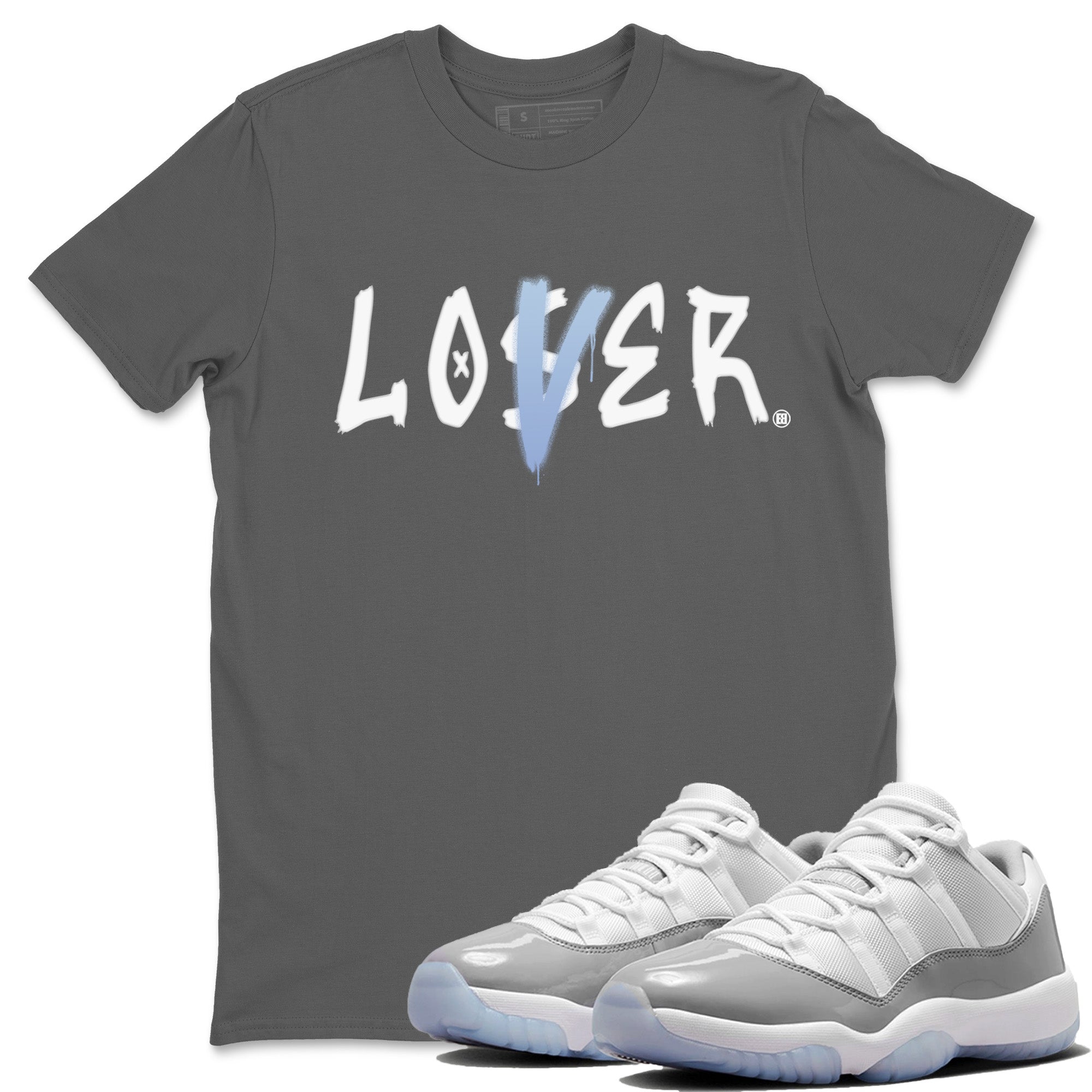 Air Jordan 11 White Cement Loser Lover Crew Neck Streetwear Sneaker Shirt Air Jordan 11 Retro White Cement Sneaker T-Shirts Washing and Care Tip