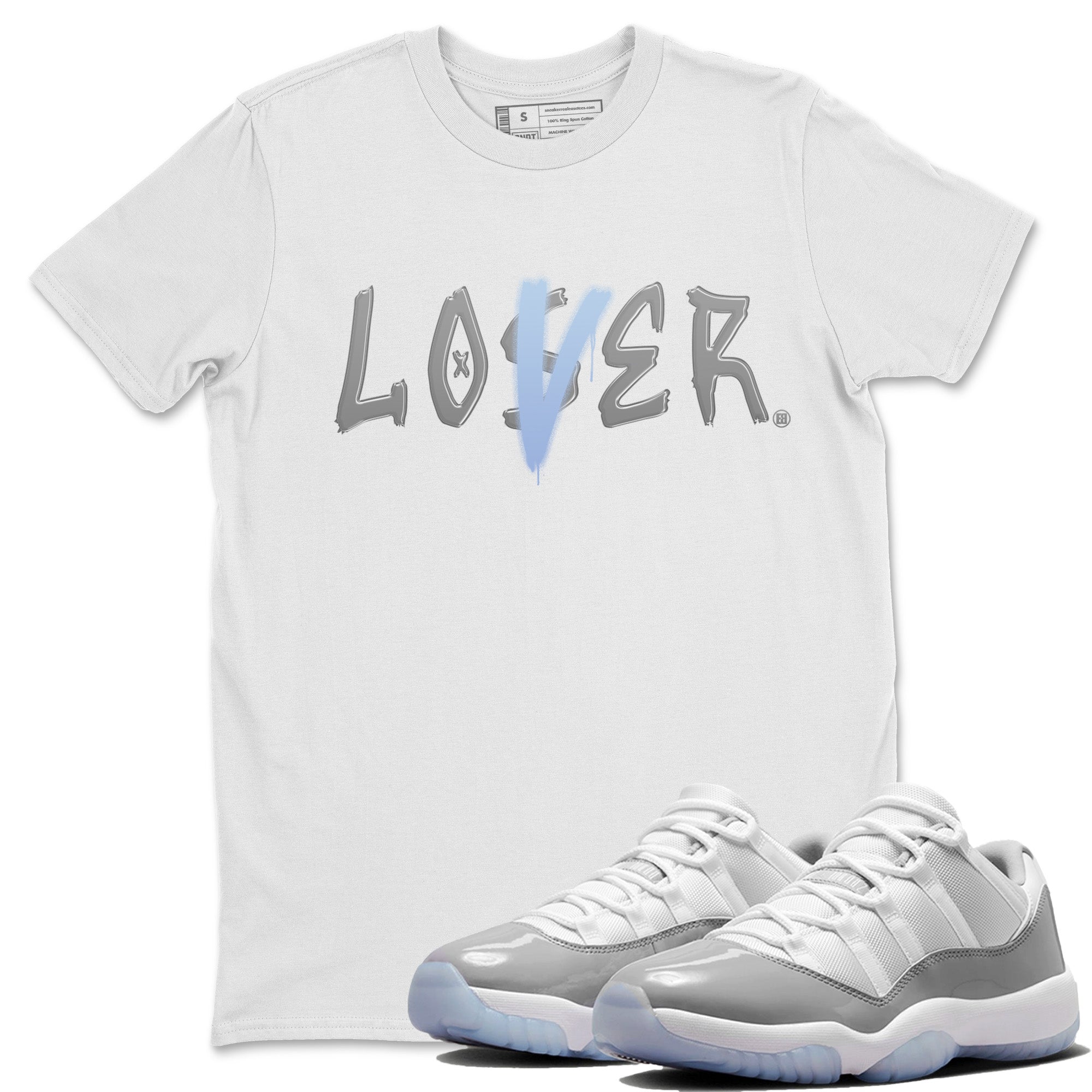 Air Jordan 11 White Cement Sneaker Match Tees Loser Lover Streetwear Sneaker Shirt Air Jordan 11 Retro White Cement Sneaker Release Tees Unisex Shirts White 1