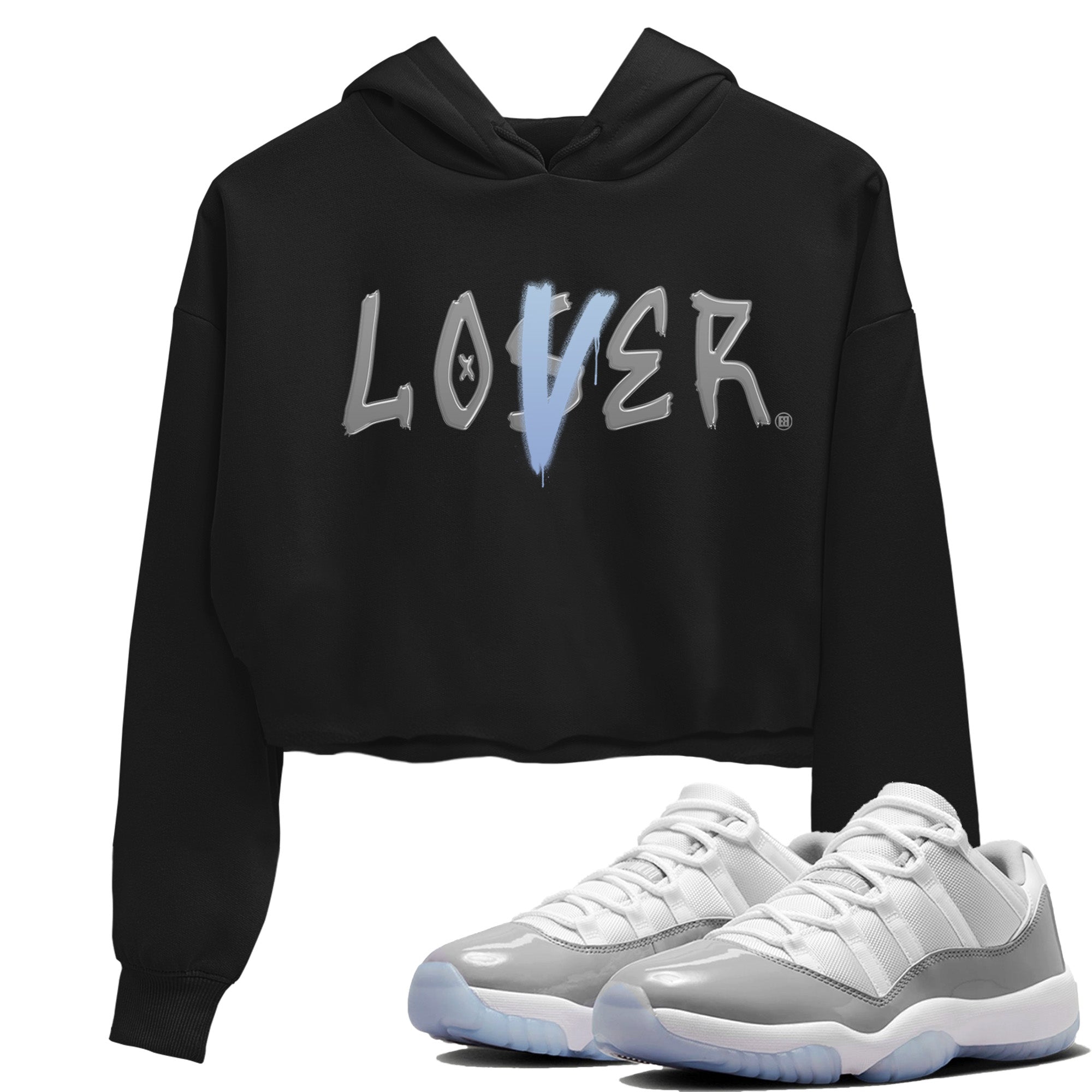 Air Jordan 11 White Cement Sneaker Match Tees Loser Lover Streetwear Sneaker Shirt Air Jordan 11 Retro White Cement Sneaker Release Tees Women's Shirts Black 1