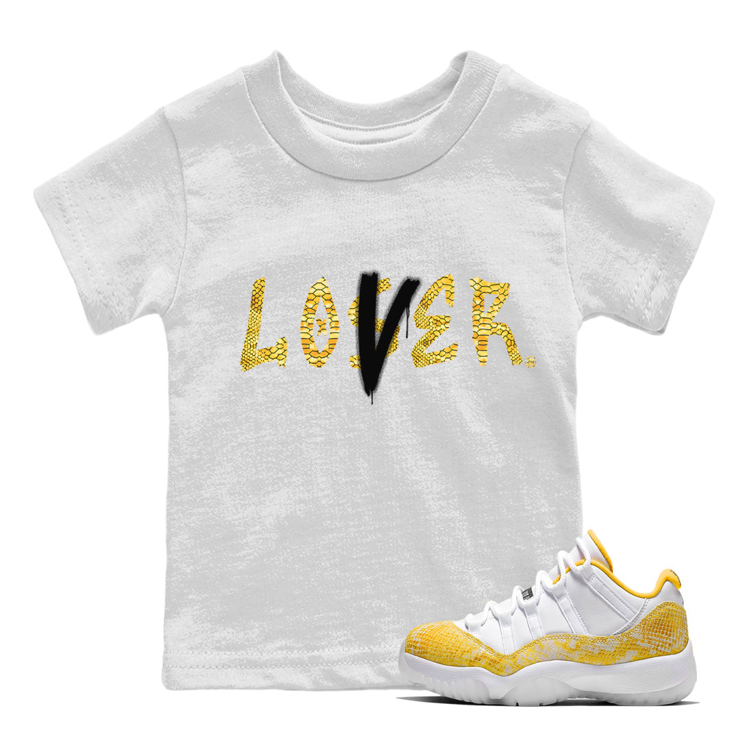 Jordan 11 Yellow Python Sneaker Matching T-Shirt Loser Lover Sneaker Tees Jordan 11 Yellow Python Sneaker Release Tees Kids Shirts