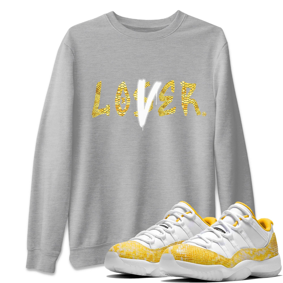 Jordan 11 Yellow Python Shirt To Match Jordans Loser Lover Sneaker Tees Jordan 11 Yellow Python Drip Gear Zone Sneaker Matching Clothing Unisex Shirts