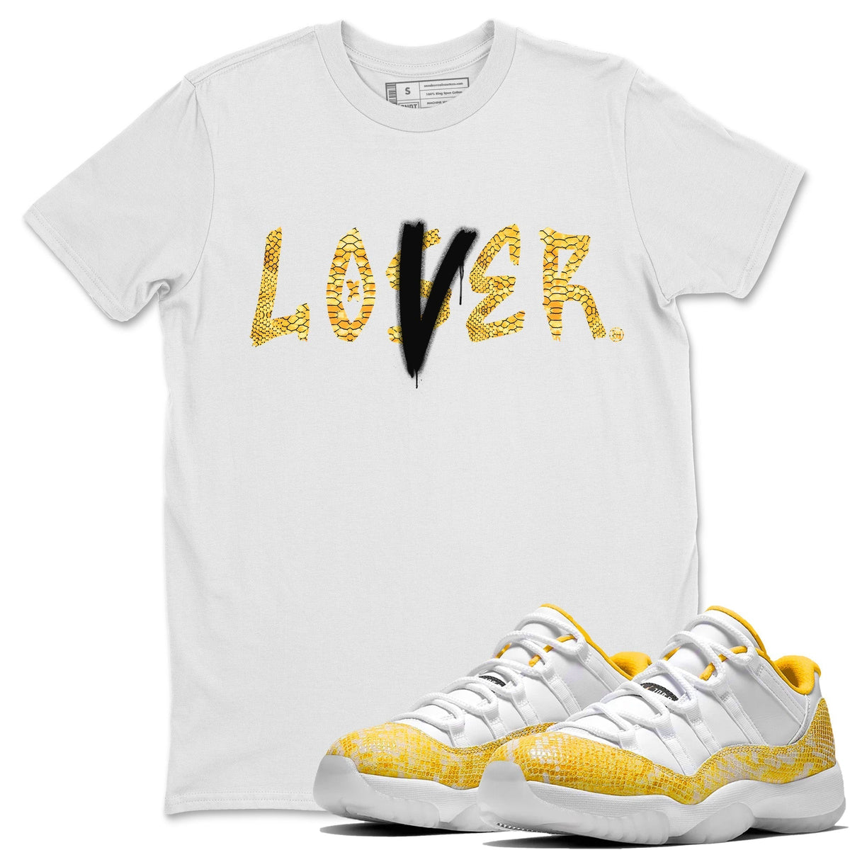 Jordan 11 Yellow Python Shirt To Match Jordans Loser Lover Sneaker Tees Jordan 11 Yellow Python Drip Gear Zone Sneaker Matching Clothing Unisex Shirts