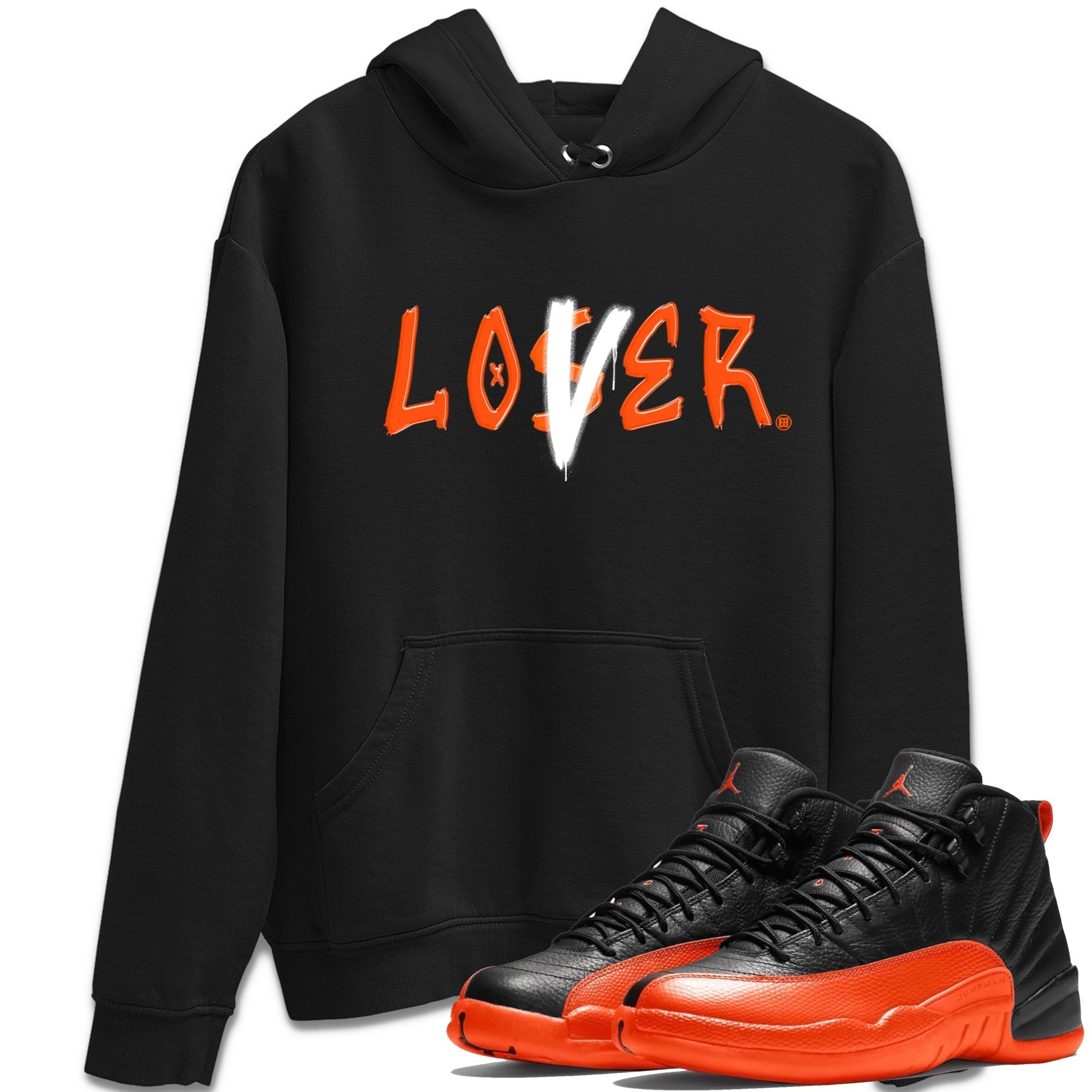 Air Jordan 12 Brilliant Orange Sneaker Match Tees Loser Lover Streetwear Sneaker Shirt 12s Brilliant Orange Tee Unisex Shirts Black 1