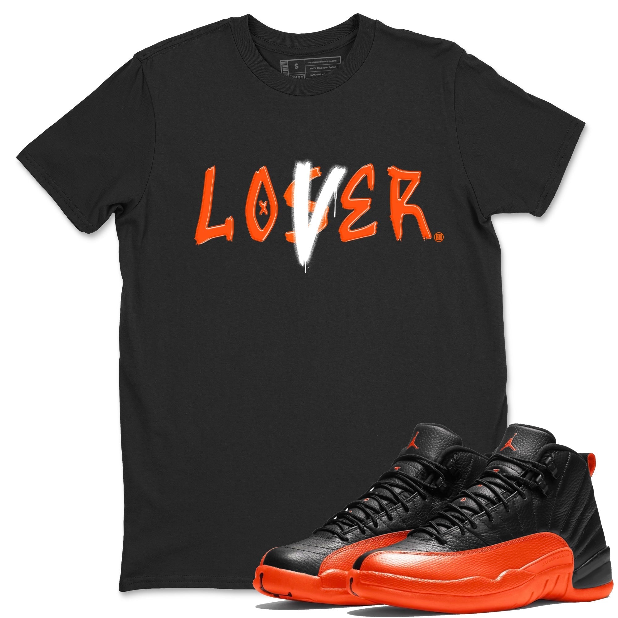Air Jordan 12 Brilliant Orange Sneaker Match Tees Loser Lover Streetwear Sneaker Shirt 12s Brilliant Orange Tee Unisex Shirts Black 1