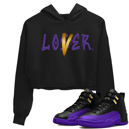 Air Jordan 12 Field Purple Sneaker Match Tees Loser Lover Sneaker Tees AJ12 Field Purple Sneaker Release Tees Women's Shirts Black 1