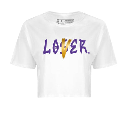 Air Jordan 12 Field Purple Sneaker Match Tees Loser Lover Sneaker Tees AJ12 Field Purple Sneaker Release Tees Women's Shirts White 2