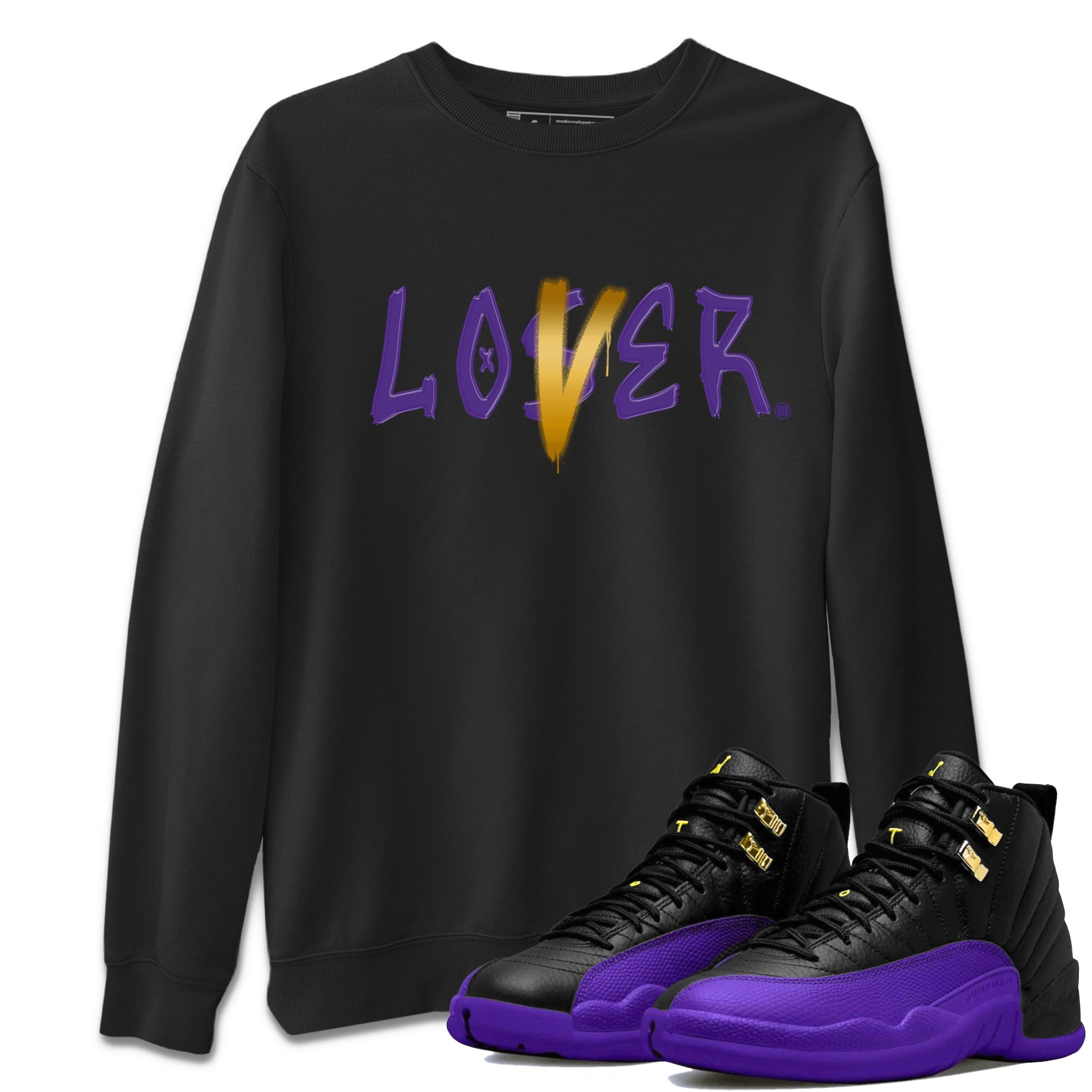 Air Jordan 12 Field Purple Sneaker Match Tees Loser Lover Sneaker T-Shirts AJ12 Field Purple Sneaker Release Tees Unisex Shirts Black 1