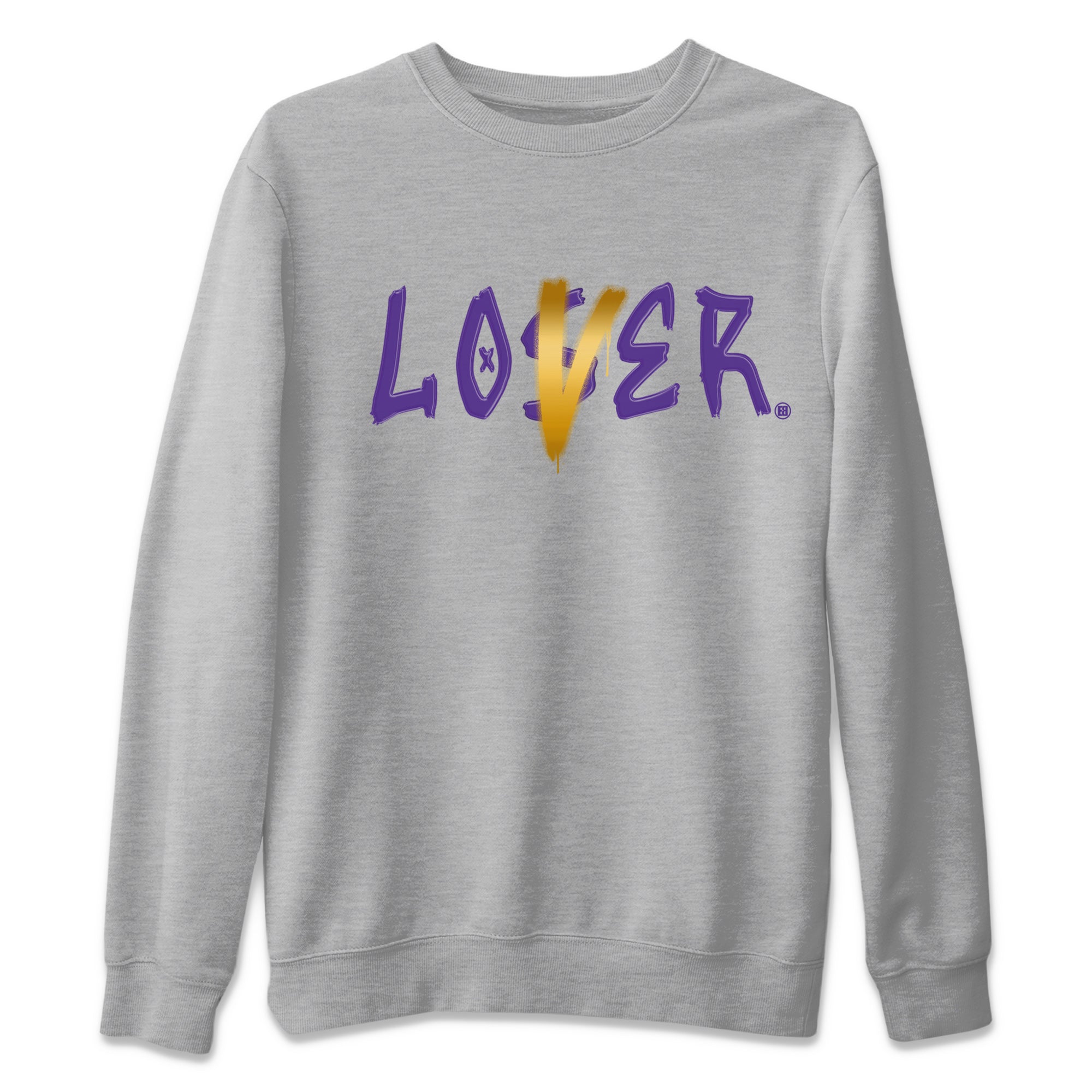 Air Jordan 12 Field Purple Sneaker Match Tees Loser Lover Sneaker T-Shirts AJ12 Field Purple Sneaker Release Tees Unisex Shirts Heather Grey 2