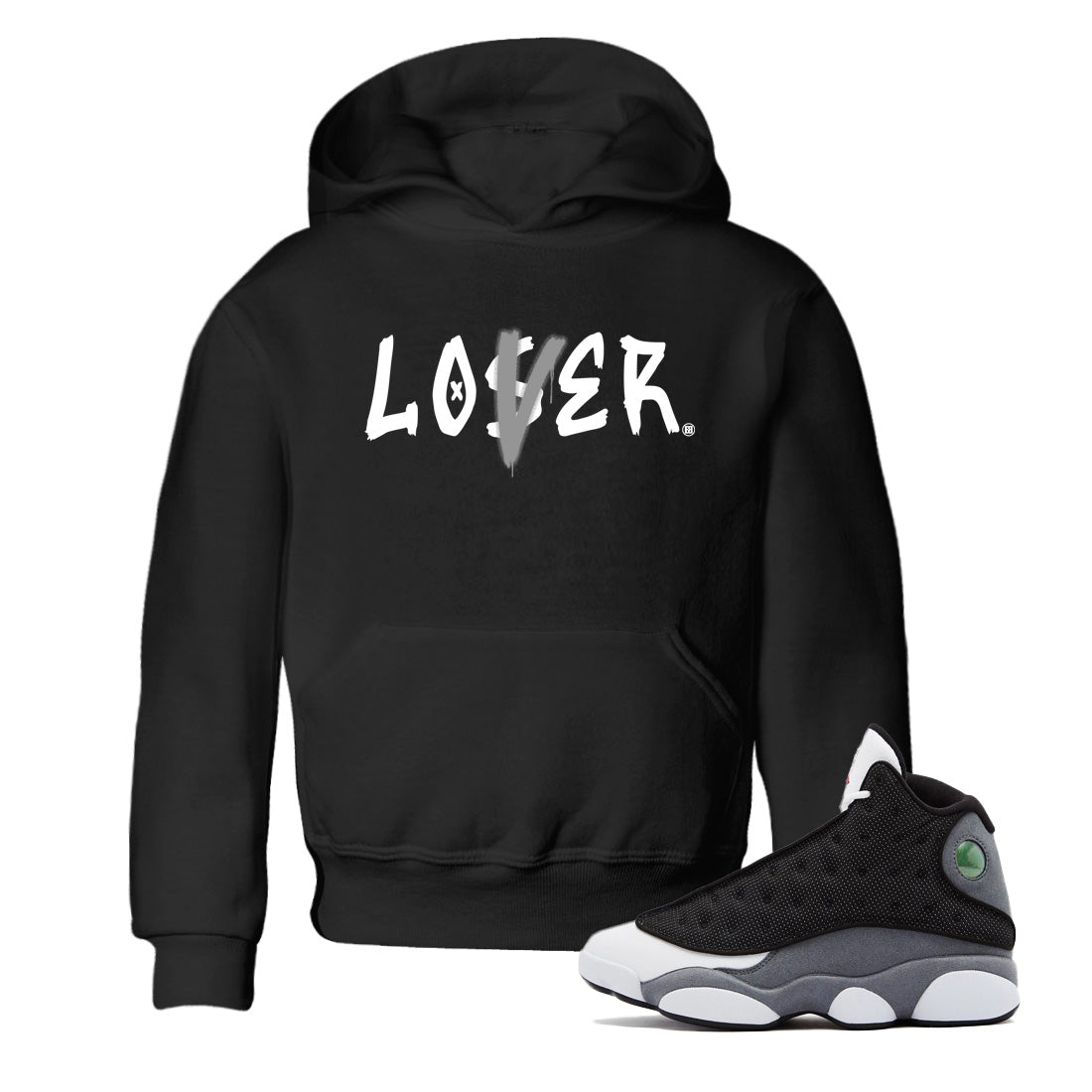 Air Jordan 13 Black Flint Sneaker Match Tees Loser Lover Streetwear Sneaker Shirt Air Jordan 13 Retro Black Flint Sneaker Release Tees Kids Shirts Black 1