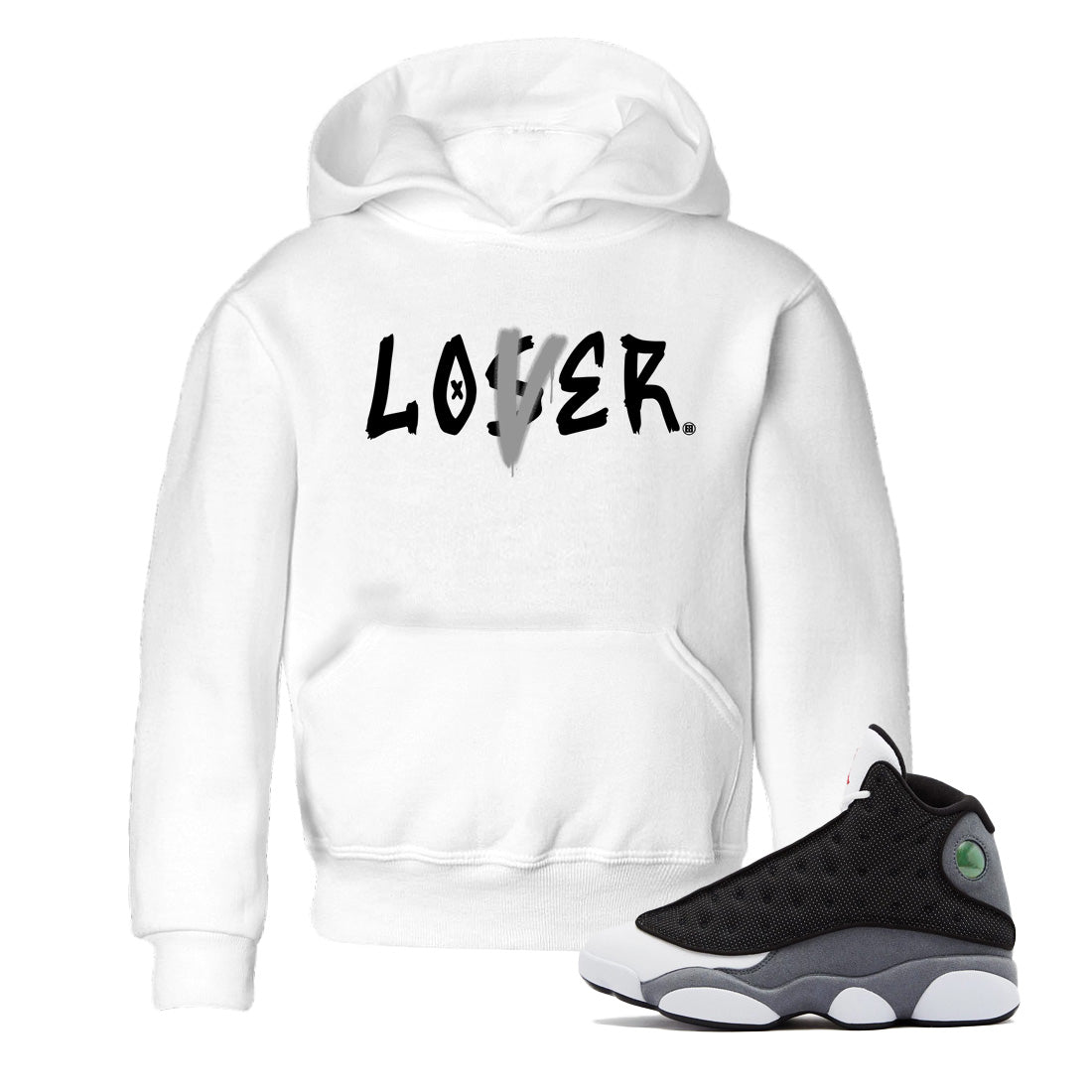 Air Jordan 13 Black Flint Sneaker Match Tees Loser Lover Streetwear Sneaker Shirt Air Jordan 13 Retro Black Flint Sneaker Release Tees Kids Shirts White 1