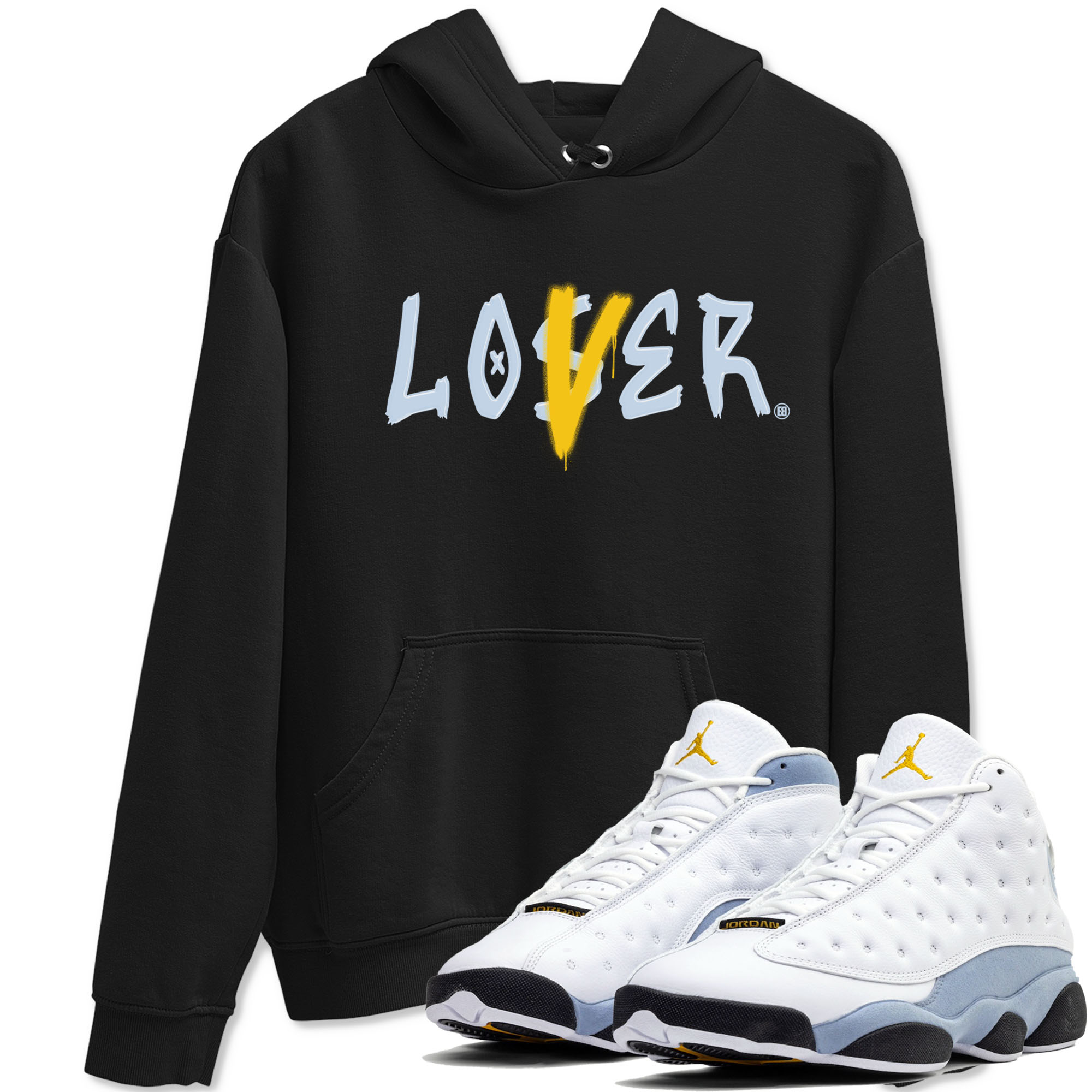 13s Blue Grey shirt to match jordans Loser Lover sneaker tees Air Jordan 13 Retro Blue Grey Drip Gear Zone unisex cotton Black 1 crew neck shirt