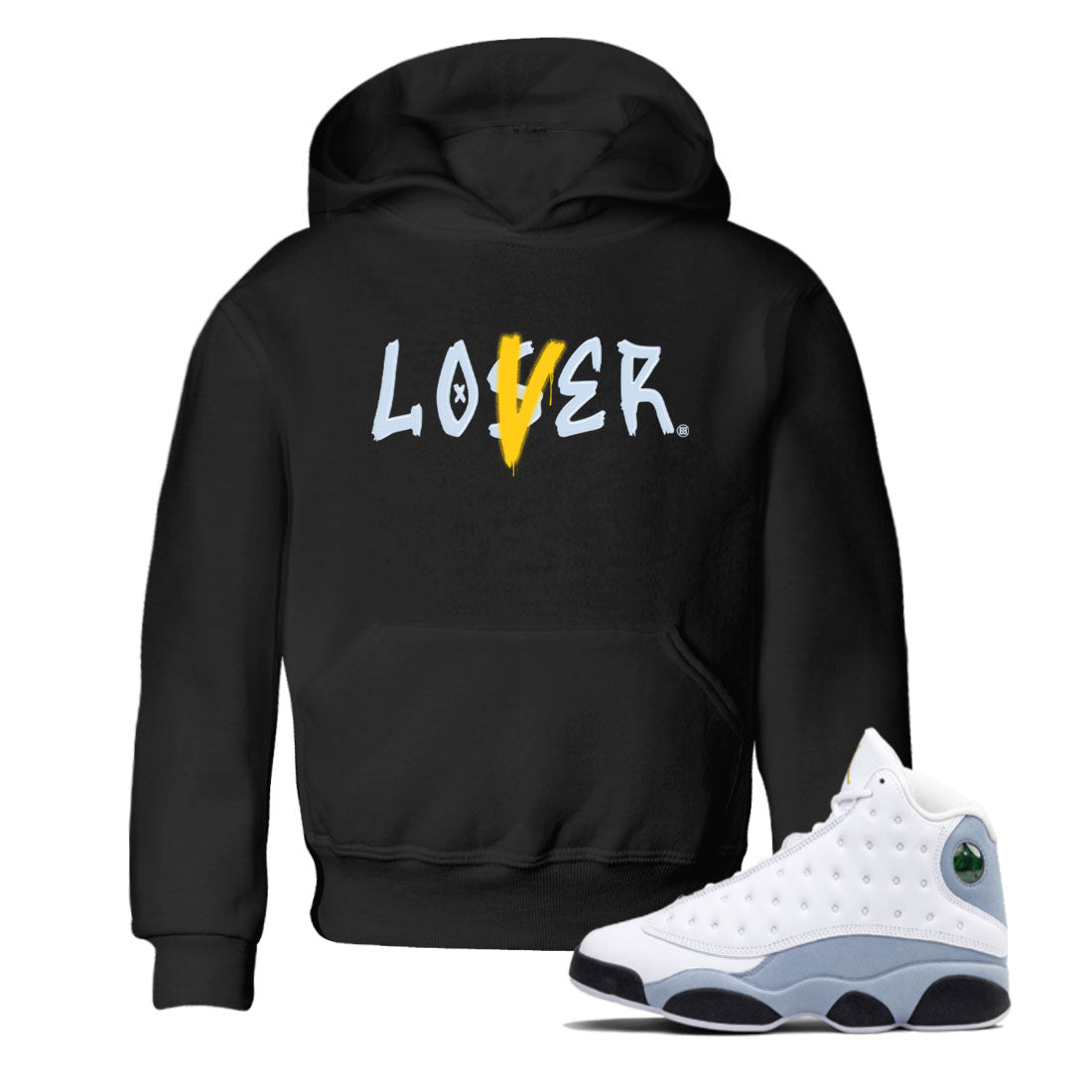13s Blue Grey shirt to match jordans Loser Lover sneaker tees Air Jordan 13 Retro Blue Grey Drip Gear Zone baby toddler Black 1 cotton Shirt