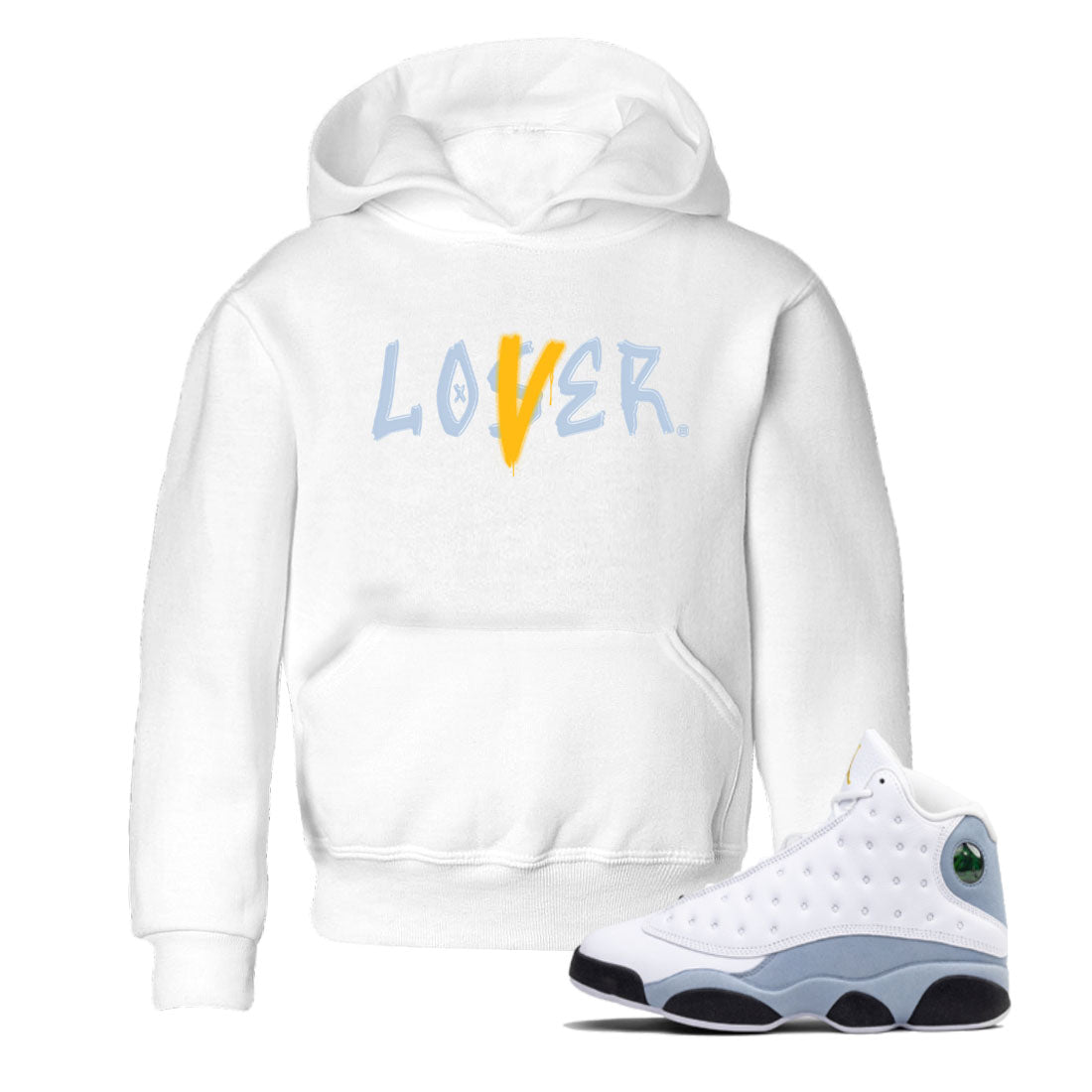 13s Blue Grey shirt to match jordans Loser Lover sneaker tees Air Jordan 13 Retro Blue Grey Drip Gear Zone baby toddler White 1 cotton Shirt