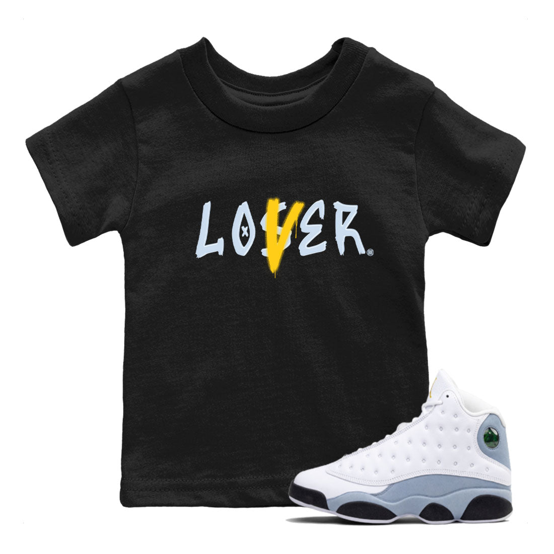 13s Blue Grey shirt to match jordans Loser Lover sneaker tees Air Jordan 13 Retro Blue Grey Drip Gear Zone baby toddler Black 1 cotton Shirt