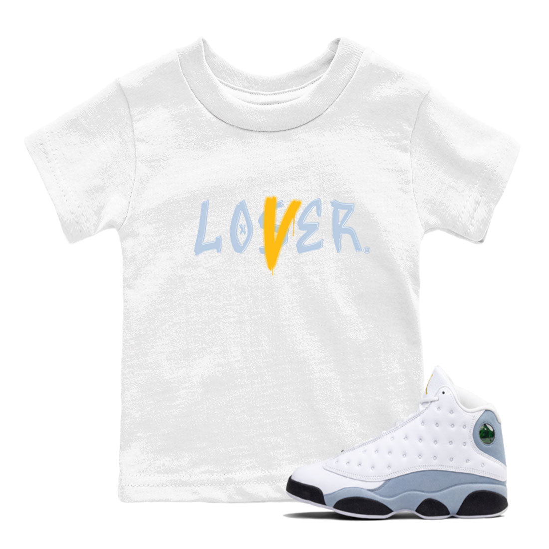 13s Blue Grey shirt to match jordans Loser Lover sneaker tees Air Jordan 13 Retro Blue Grey Drip Gear Zone baby toddler White 1 cotton Shirt