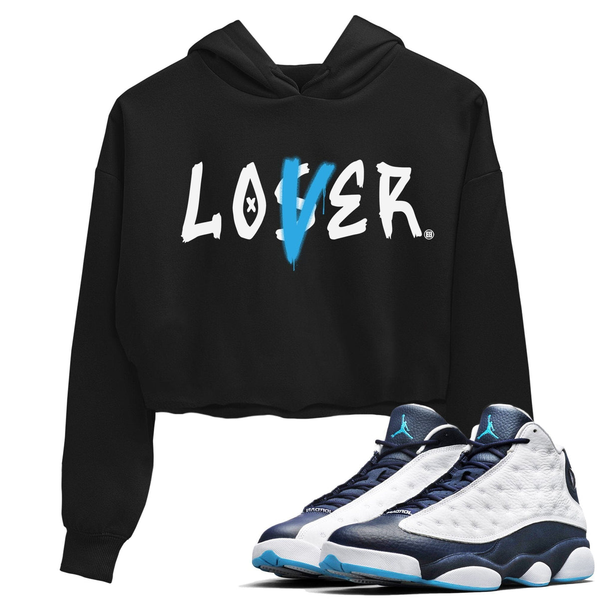 Jordan 13 Obsidian Sneaker Matching T-Shirt Loser Lover Sneaker Tees Jordan 13 Obsidian Sneaker Release Tees Women's Shirts