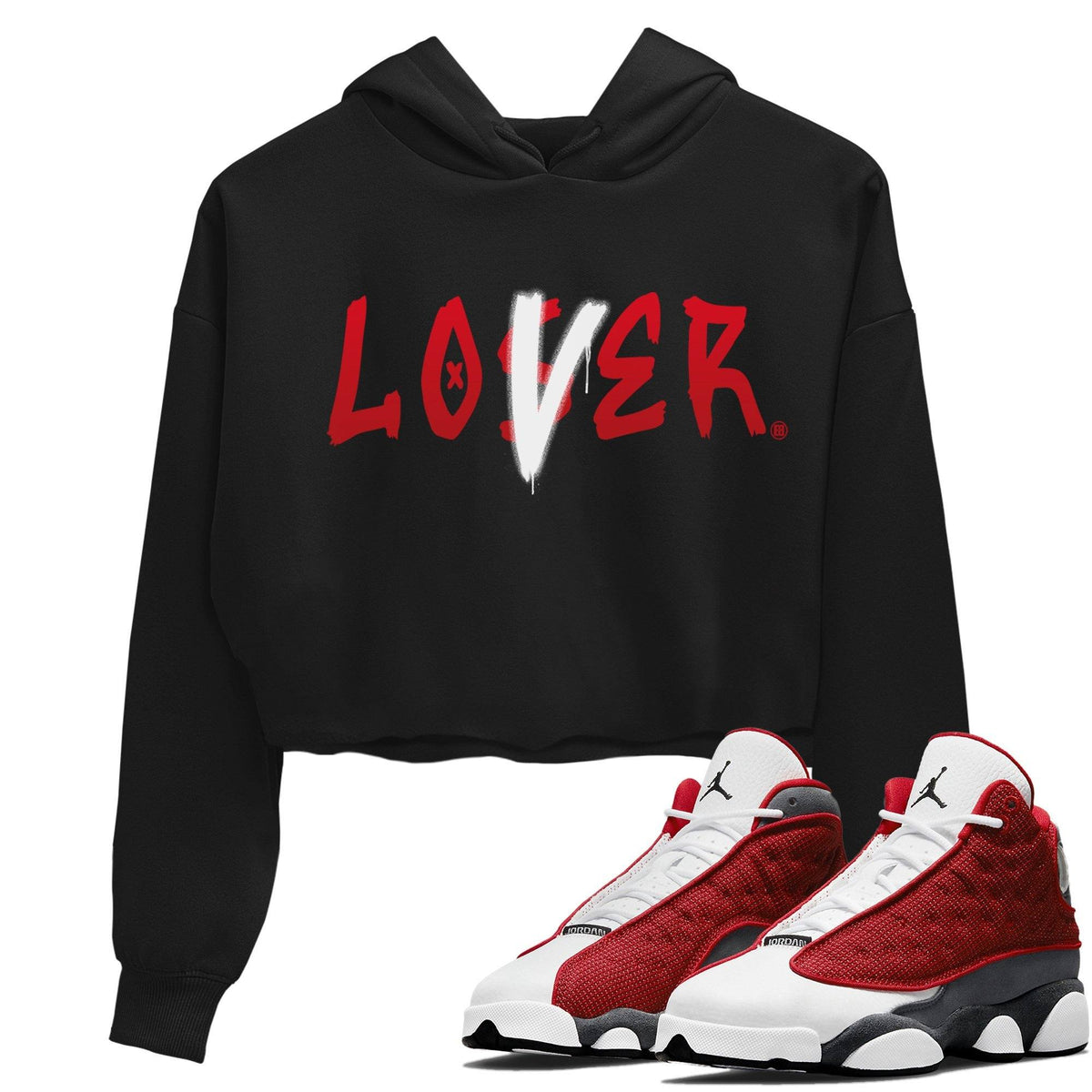 Jordan 13 Red Flint Sneaker Matching T-Shirt Loser Lover Sneaker Tees Jordan 13 Red Flint Sneaker Release Tees Women's Shirts