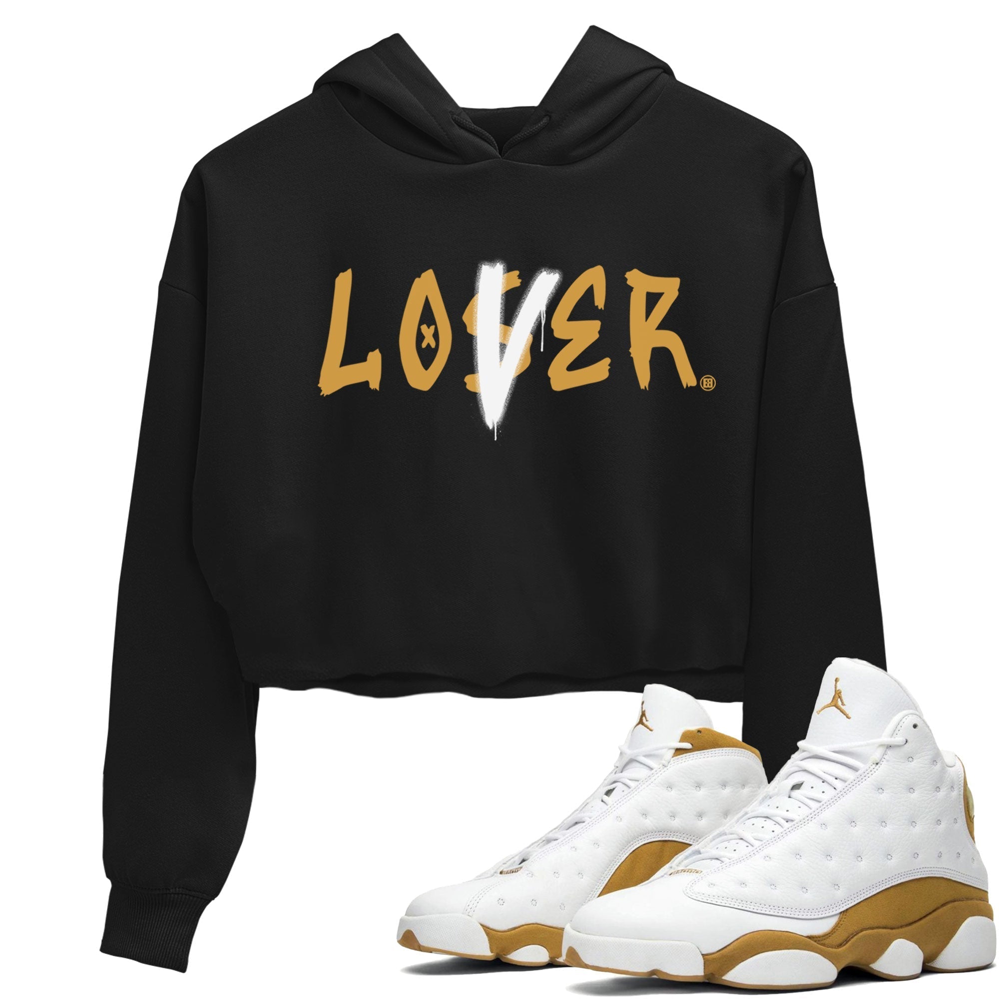 Jordan 13 Retro Wheat shirt to match jordans Loser Lover sneaker tees Air Jordan 13 Wheat Drip Gear Zone Sneaker Matching Clothing Brand Black 1 Crop T-Shirt