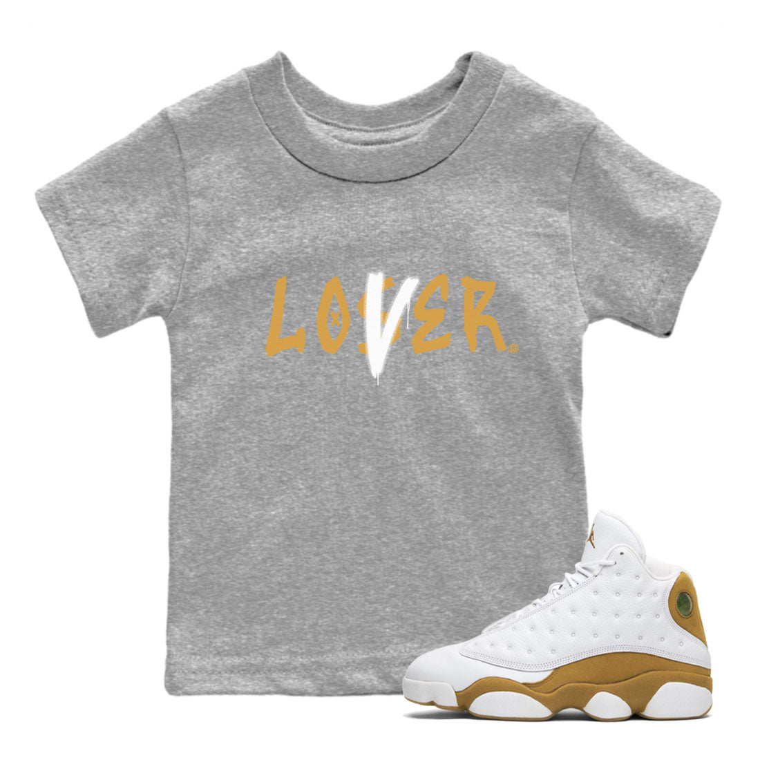 Jordan 13 Retro Wheat shirt to match jordans Loser Lover sneaker tees Air Jordan 13 Wheat Drip Gear Zone Sneaker Matching Clothing Brand Baby Toddler Heather Grey 1 T-Shirt
