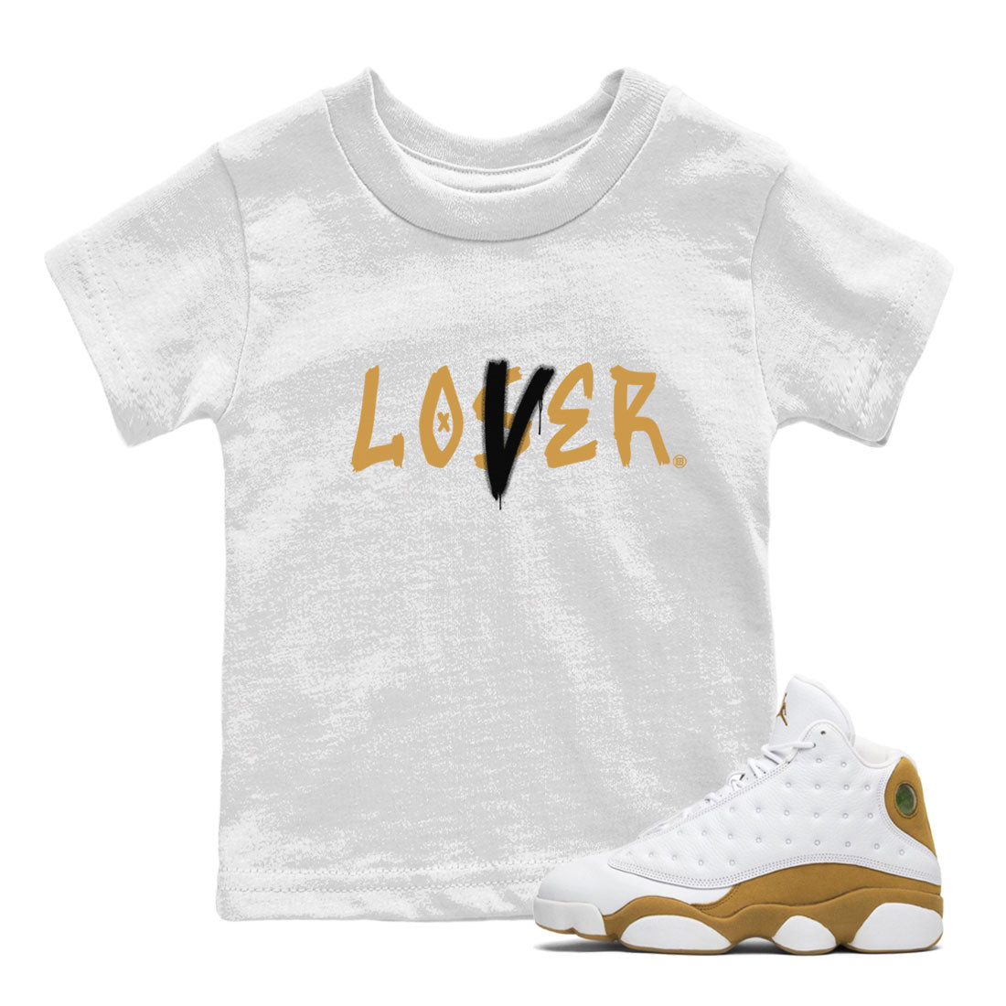 Jordan 13 Retro Wheat shirt to match jordans Loser Lover sneaker tees Air Jordan 13 Wheat Drip Gear Zone Sneaker Matching Clothing Brand Baby Toddler White 1 T-Shirt