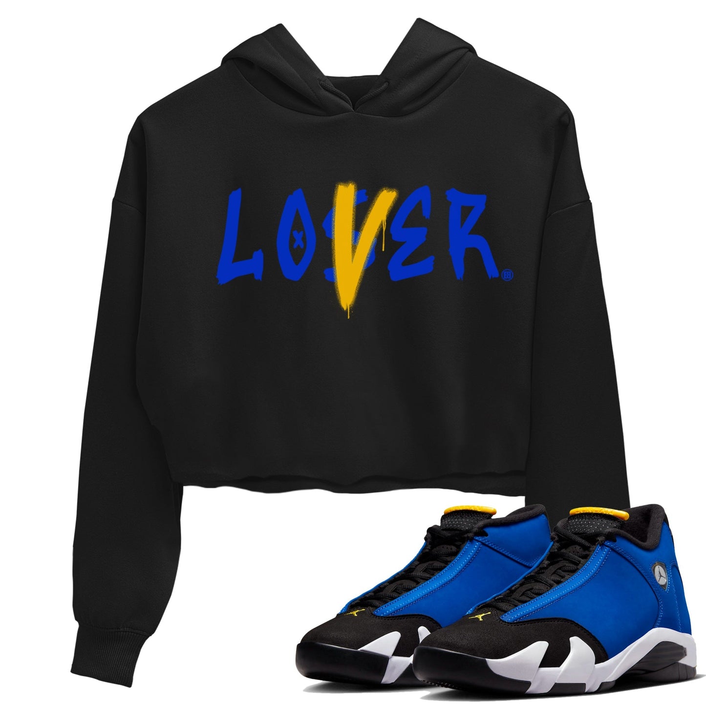 Air Jordan 14 Laney Sneaker Match Tees Loser Lover Sneaker Tees Jordan 14 Laney Sneaker Release Tees Women's Shirts Black 1