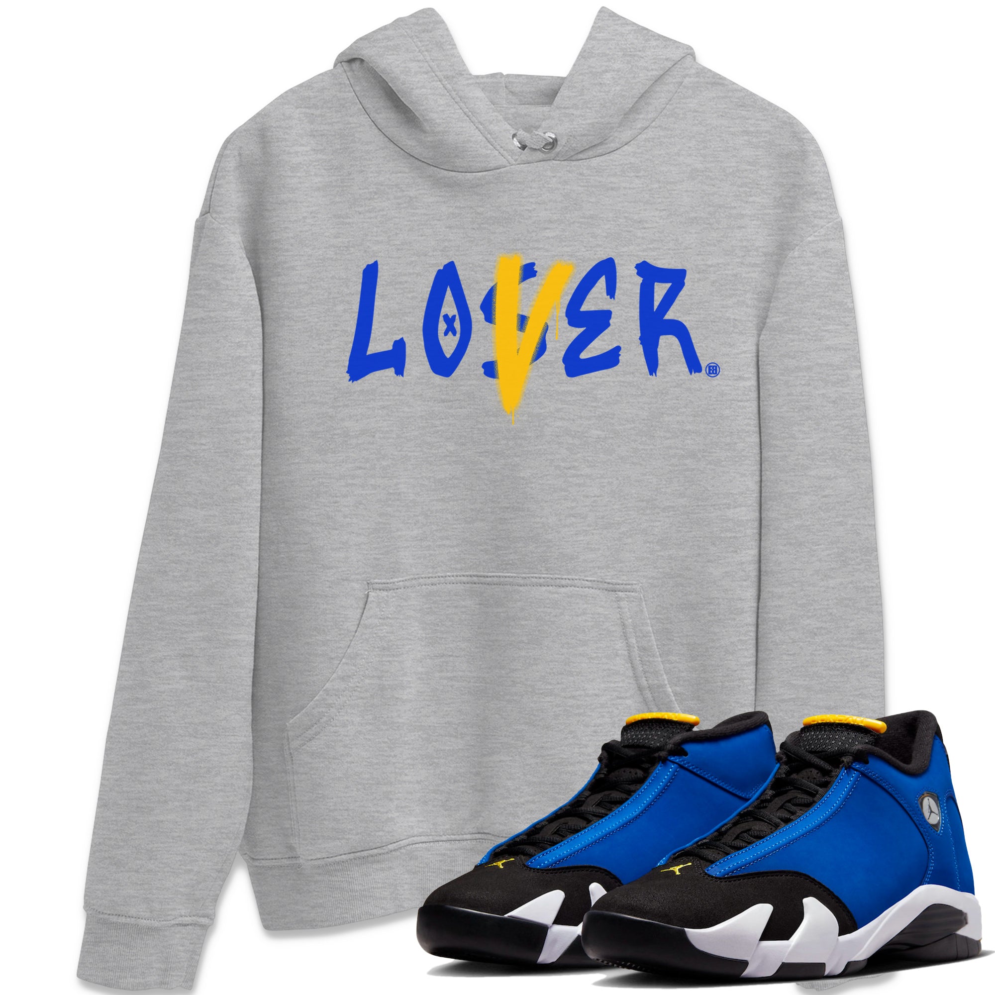Air Jordan 14 Laney Sneaker Match Tees Loser Lover Sneaker Tees Jordan 14 Laney Sneaker Release Tees Unisex Shirts Heather Grey 1