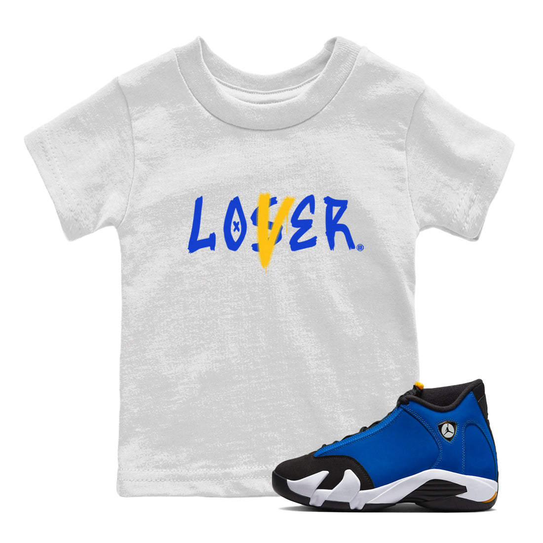 Air Jordan 14 Laney Sneaker Match Tees Loser Lover Sneaker Tees Jordan 14 Laney Sneaker Release Tees Kids Shirts White 1
