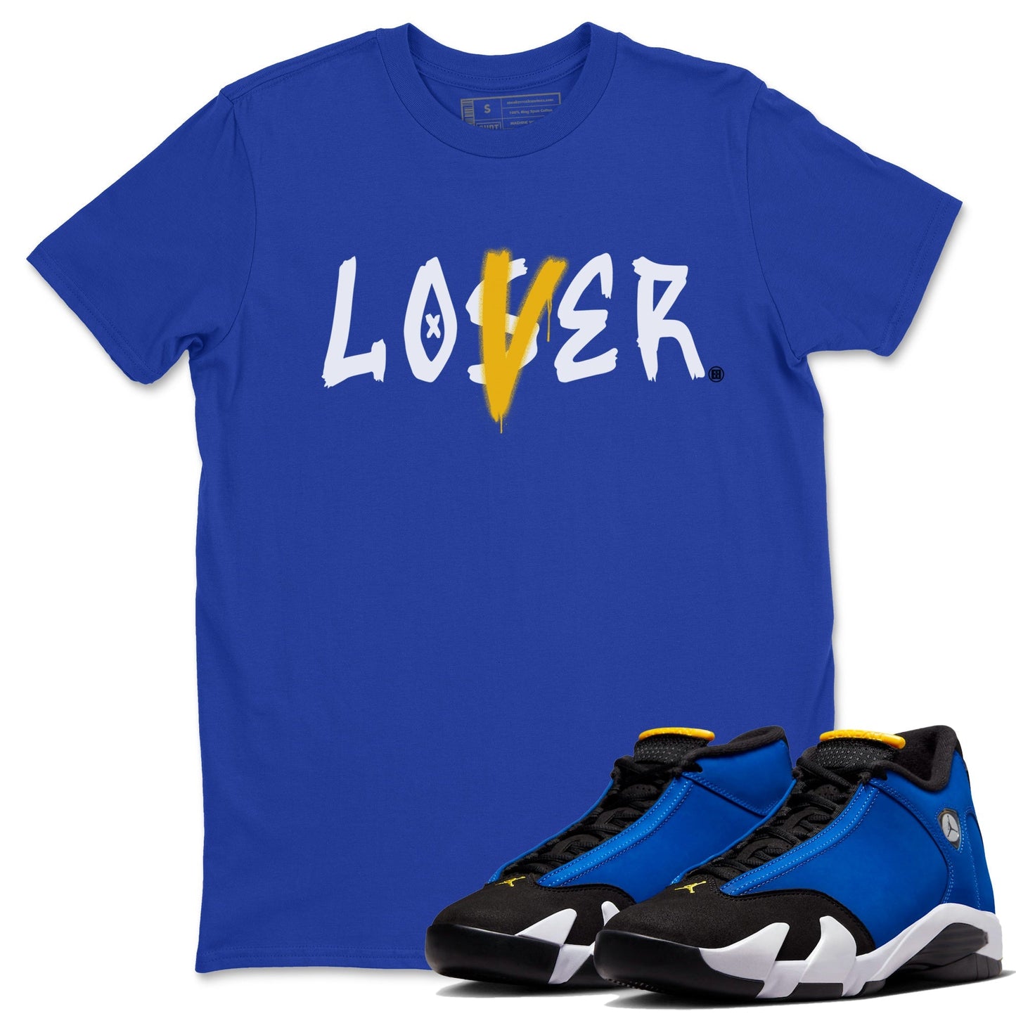 Air Jordan 14 Laney Sneaker Match Tees Loser Lover Sneaker Tees Jordan 14 Laney Sneaker Release Tees Unisex Shirts Royal Blue 1
