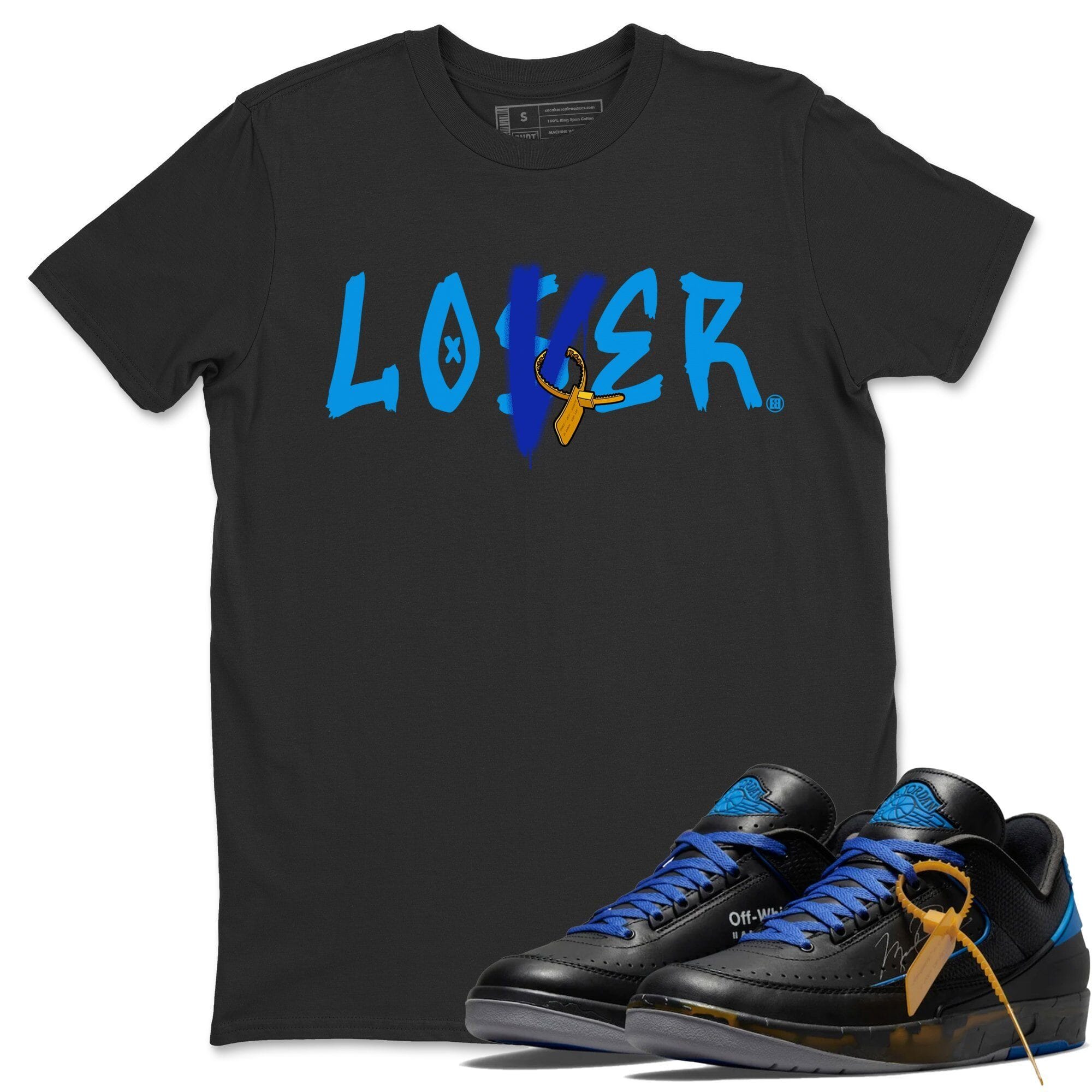 Jordan 2 OFF-WHITE Black Blue Shirt To Match Jordans Loser Lover Sneaker Tees Jordan 2 OFF-WHITE Black Blue Drip Gear Zone Sneaker Matching Clothing Unisex Shirts