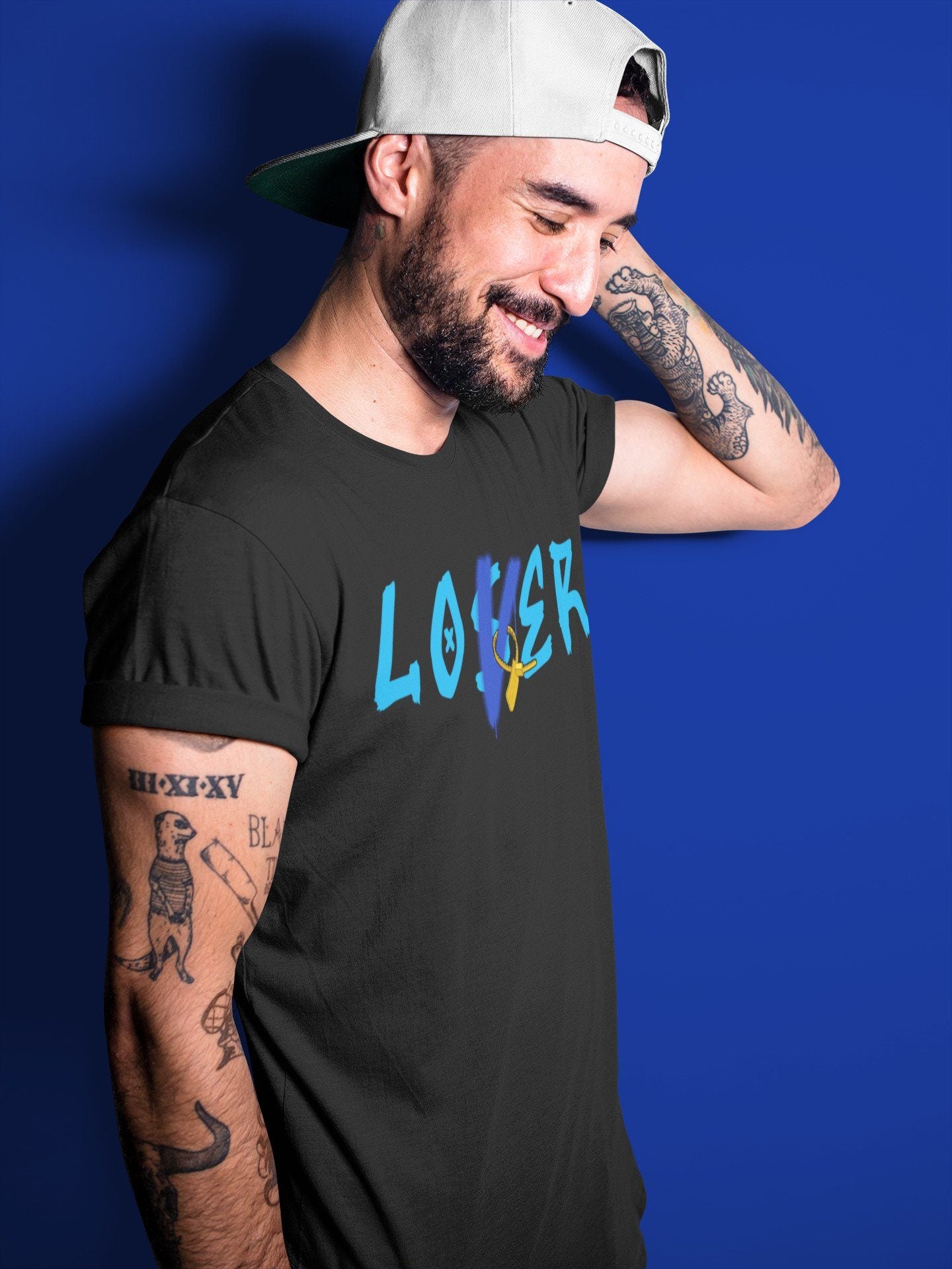 Jordan 2 OFF-WHITE Black Blue Shirt To Match Jordans Loser Lover Sneaker Tees Jordan 2 OFF-WHITE Black Blue Drip Gear Zone Sneaker Matching Clothing Unisex Shirts