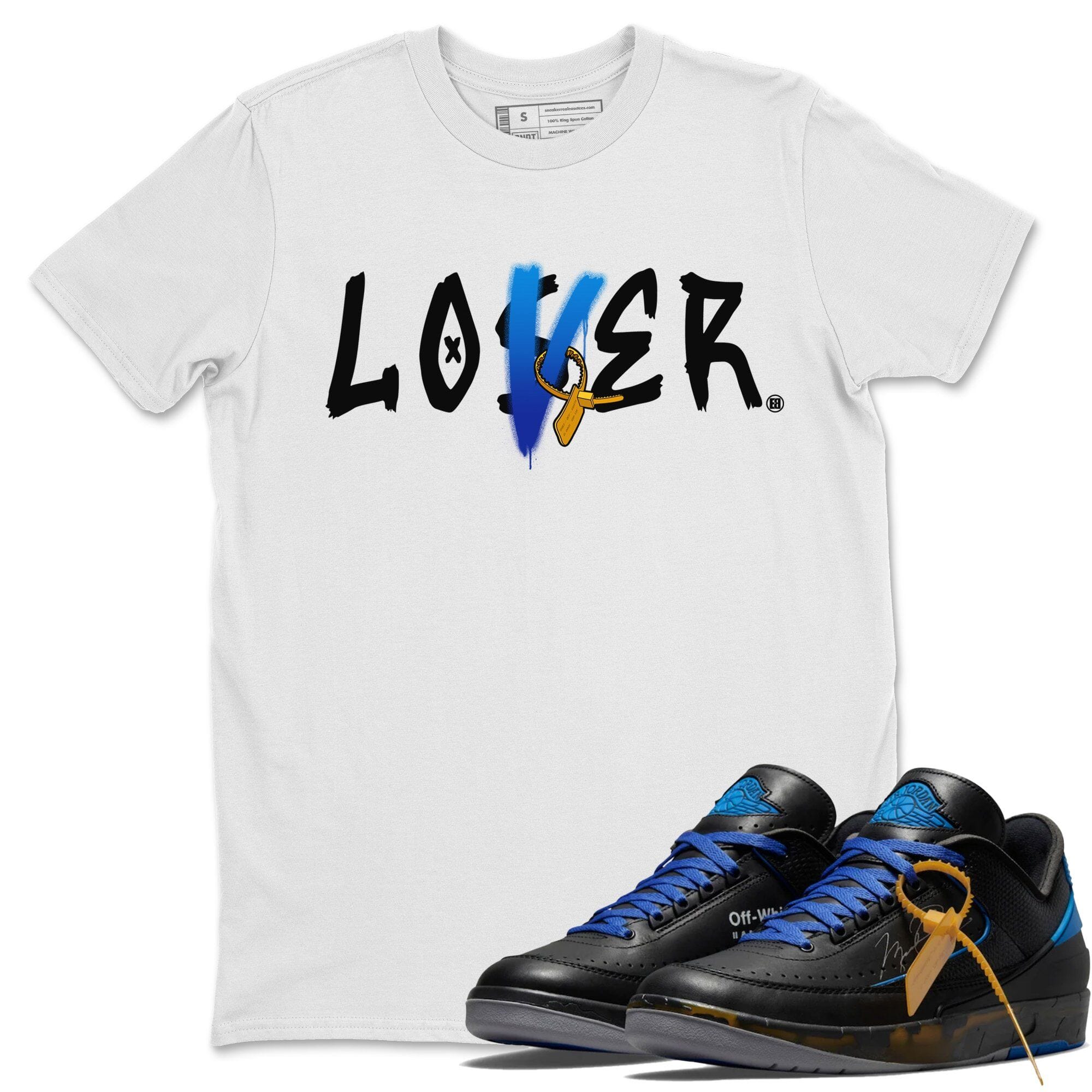 Jordan 2 OFF-WHITE Black Blue Shirt To Match Jordans Loser Lover Sneaker Tees Jordan 2 OFF-WHITE Black Blue Drip Gear Zone Sneaker Matching Clothing Unisex Shirts