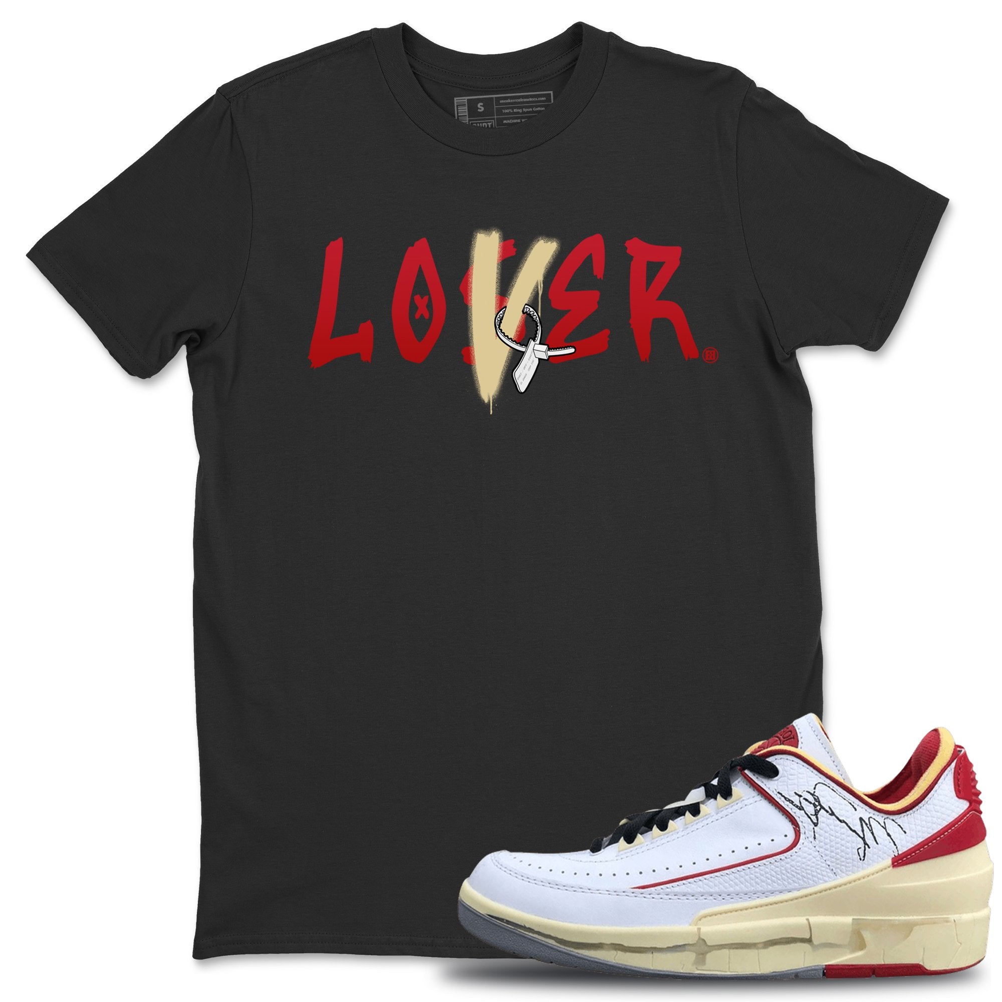 Jordan 2 OFF-WHITE Varsity Red Shirt To Match Jordans Loser Lover Sneaker Tees Jordan 2 OFF-WHITE Varsity Red Drip Gear Zone Sneaker Matching Clothing Unisex Shirts