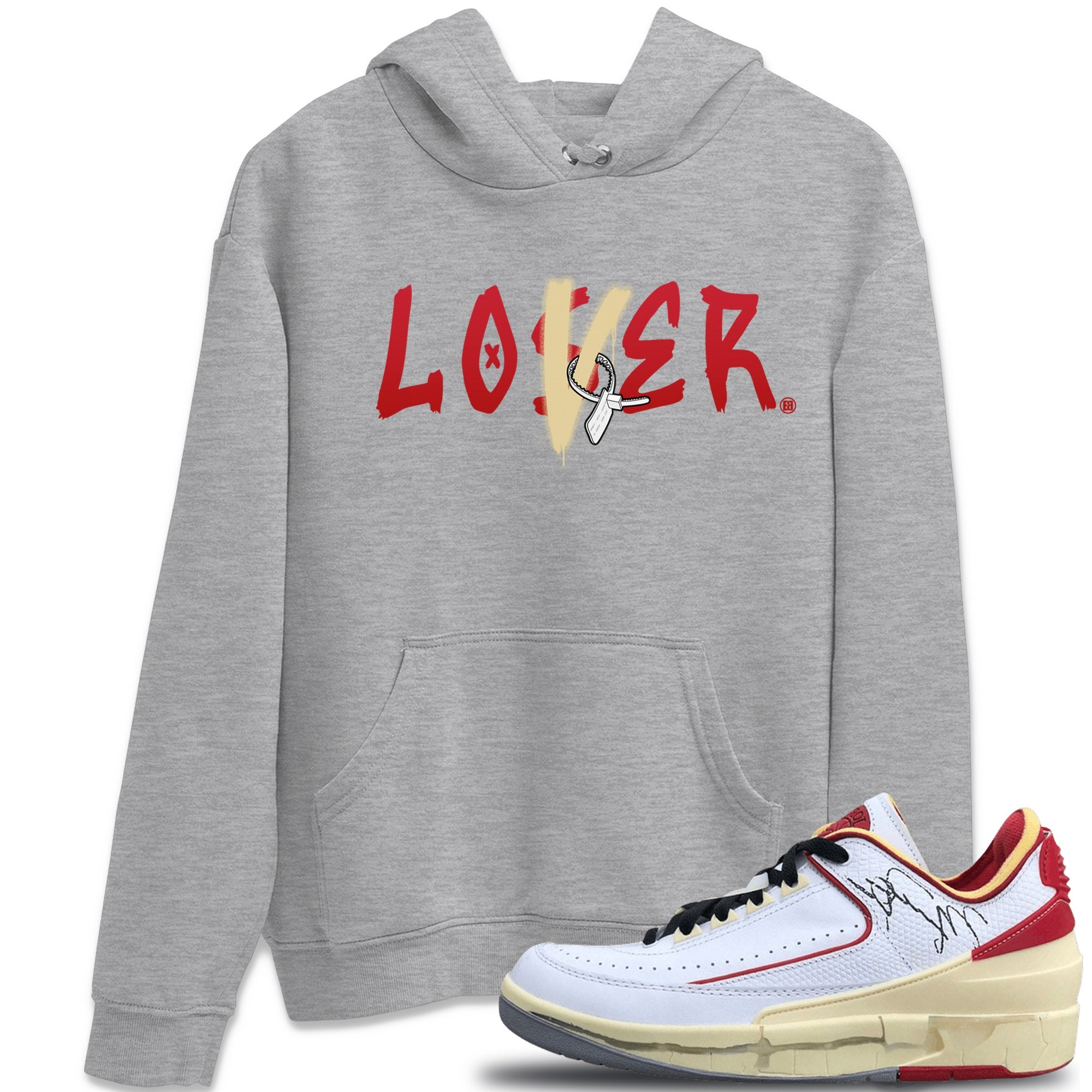 Jordan 2 OFF-WHITE Varsity Red Shirt To Match Jordans Loser Lover Sneaker Tees Jordan 2 OFF-WHITE Varsity Red Drip Gear Zone Sneaker Matching Clothing Unisex Shirts