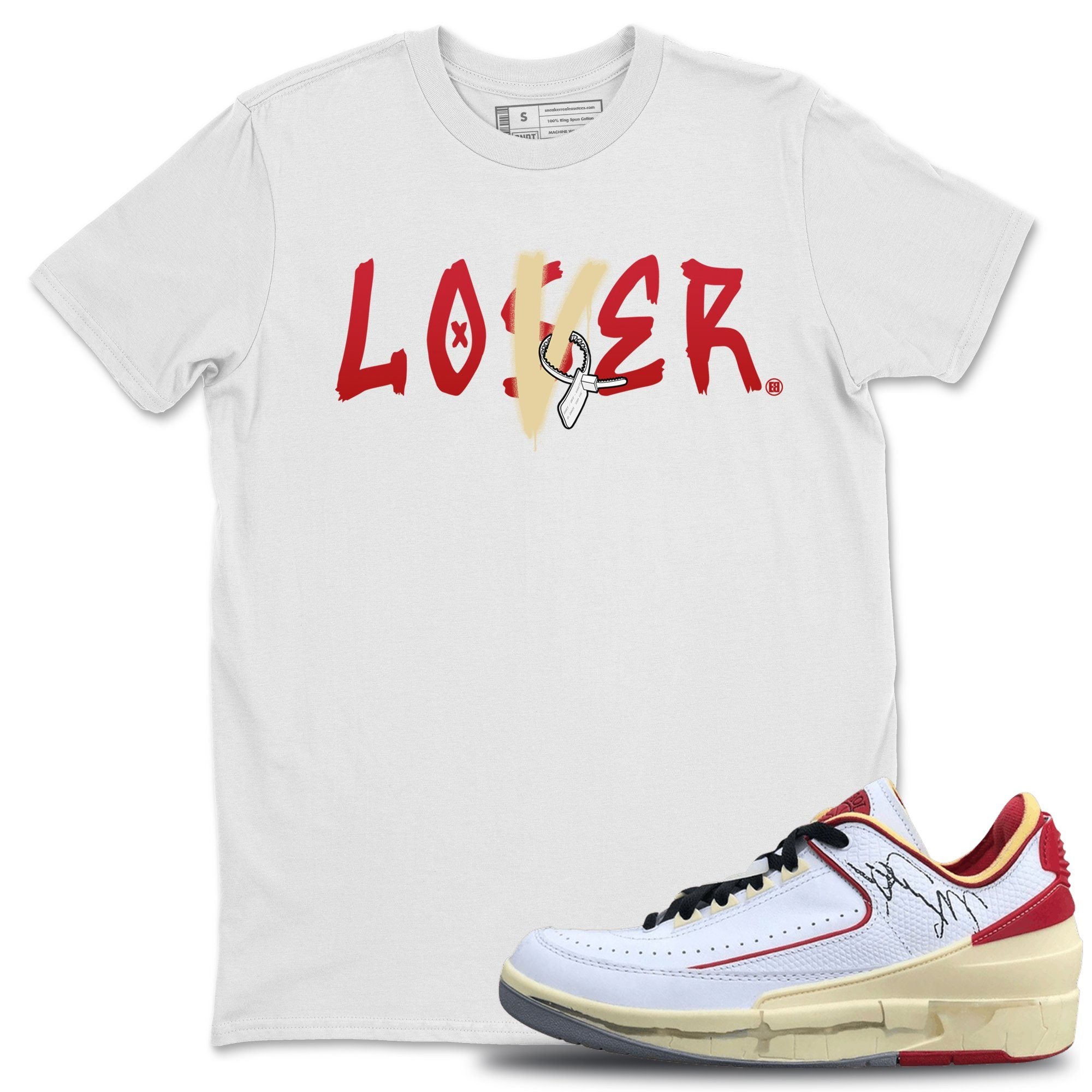 Jordan 2 OFF-WHITE Varsity Red Shirt To Match Jordans Loser Lover Sneaker Tees Jordan 2 OFF-WHITE Varsity Red Drip Gear Zone Sneaker Matching Clothing Unisex Shirts