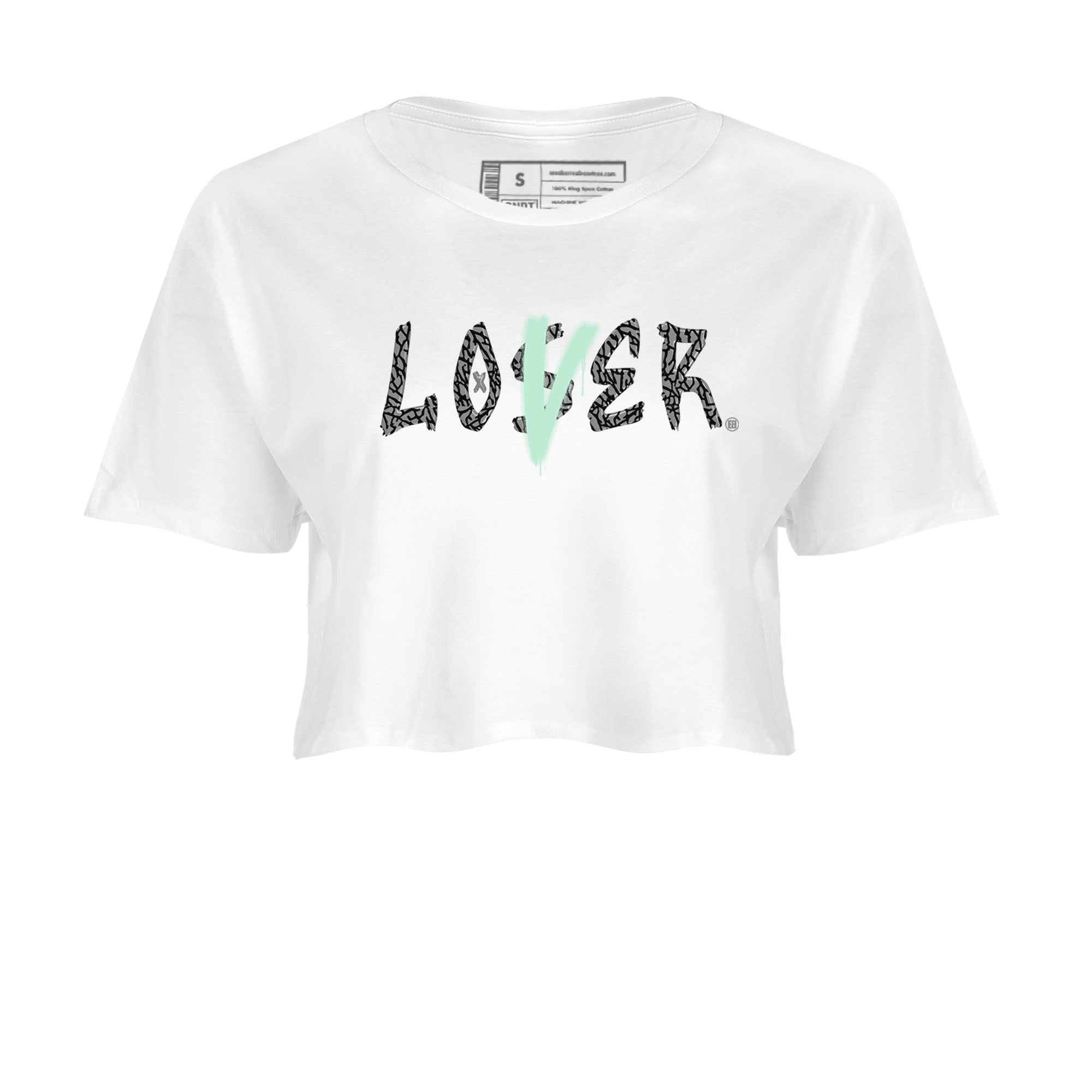 3s Green Glow shirt to match jordans Loser Lover sneaker tees Air Jordan 3 Retro Green Glow Drip Gear Zone White 2 crop length shirt