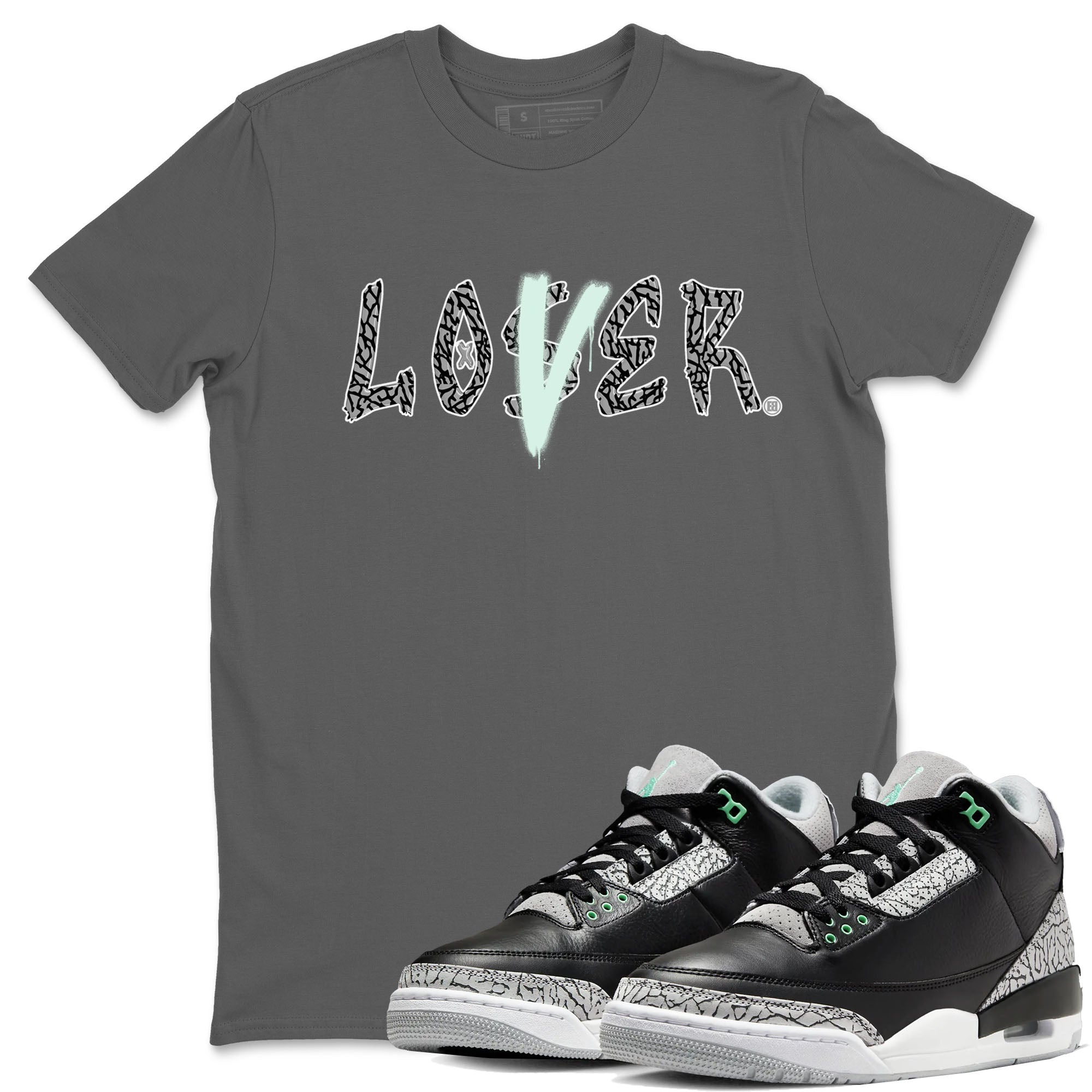 3s Green Glow shirt to match jordans Loser Lover sneaker tees Air Jordan 3 Retro Green Glow Drip Gear Zone unisex cotton Cool Grey 1 crew neck shirt